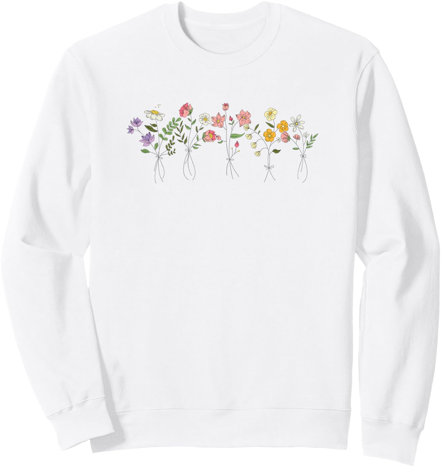 Vintage Inspired Botanical Flower Gardener Naturalist Flower Sweatshirt - Sweatshirt | White