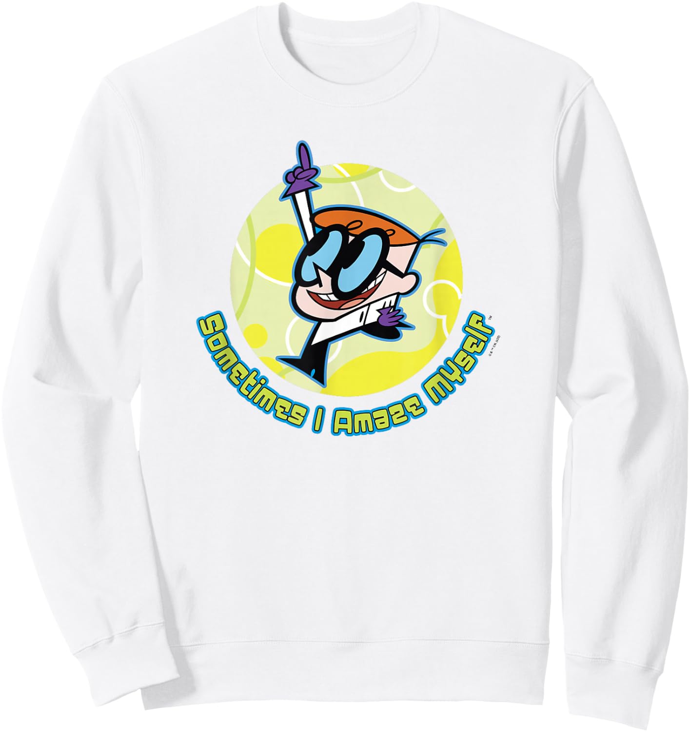 Dexter's Laboratory Sometimes I Amaze Myself Quote Sweatshirt - Sweatshirt | White