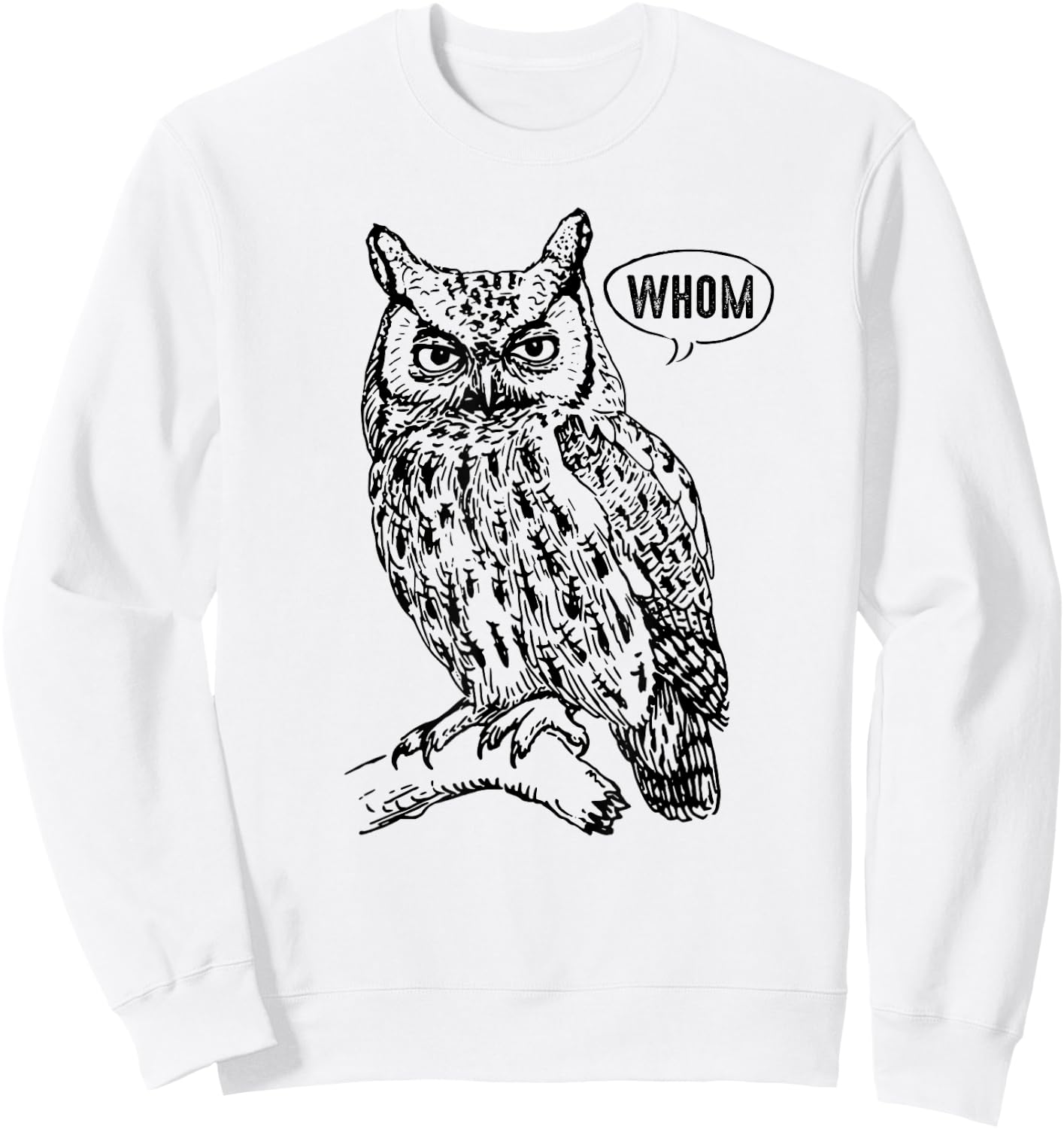 Funny English Teacher Grammar Gift Who Whom Owl Cute Bird Women Kids Sweatshirt - Sweatshirt | White