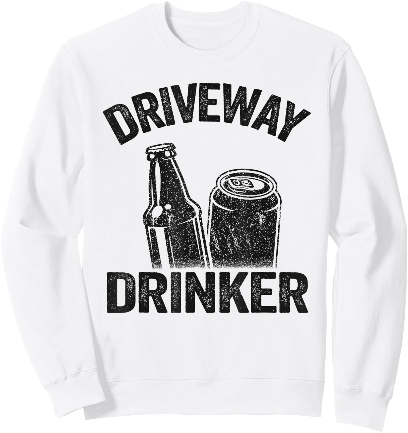 Beer Drinking Party Retro Funny Beer Lover Driveway Drinker Sweatshirt - Sweatshirt | White