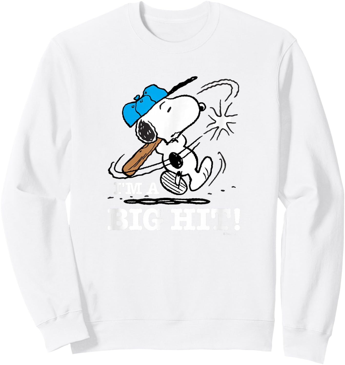 Peanuts - Snoopy Baseball Im A Big Hit Sweatshirt - Sweatshirt | White