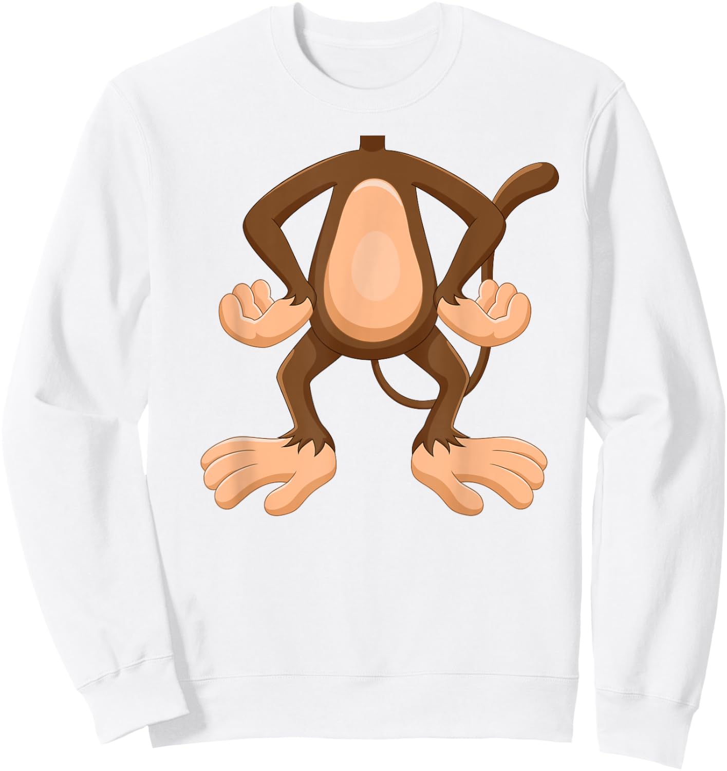 Funny Body Monkey Sweatshirt - Sweatshirt | White