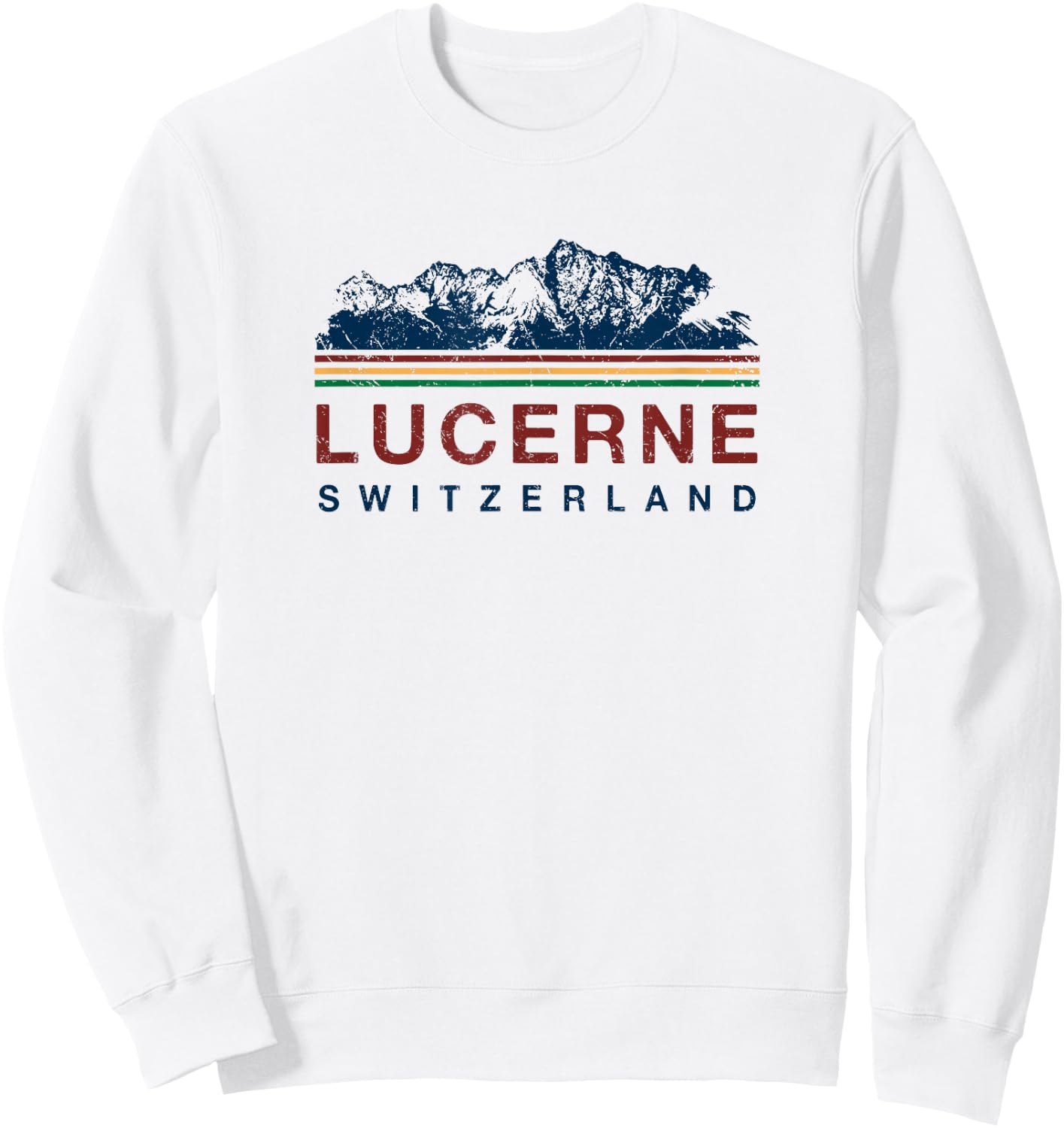 Switzerland Lucerne Swiss Mountain Climbing Retro Sweatshirt - Sweatshirt | White
