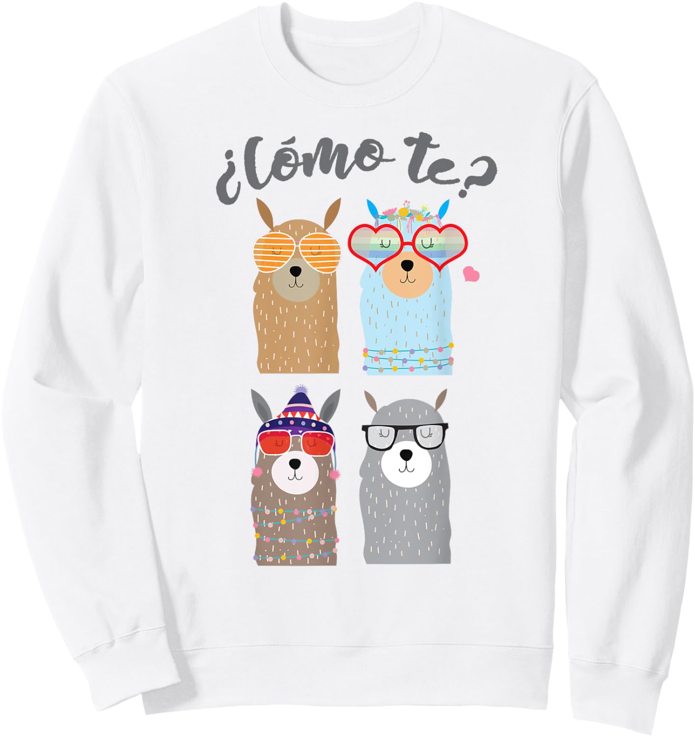 Como te llamas? Funny Bilingual Spanish Teacher Sweatshirt - Sweatshirt | White