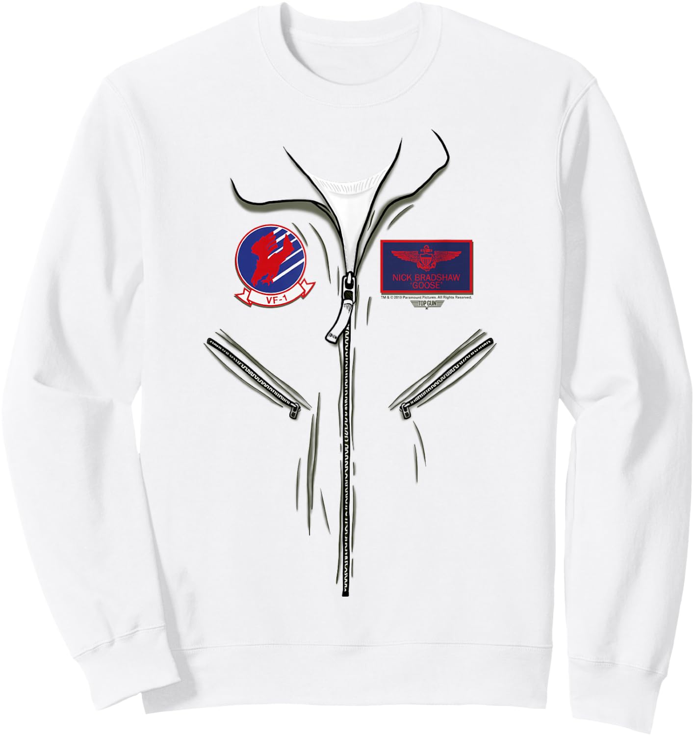 Top Gun Halloween Goose Pilot Costume Sweatshirt - Sweatshirt | White