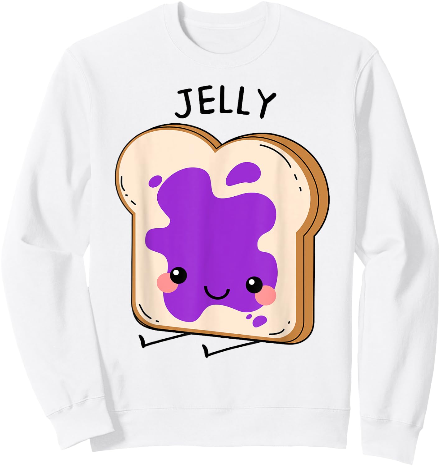 Jelly Matching Halloween Costume Set DIY Peanut Butter Shirt Sweatshirt - Sweatshirt | White