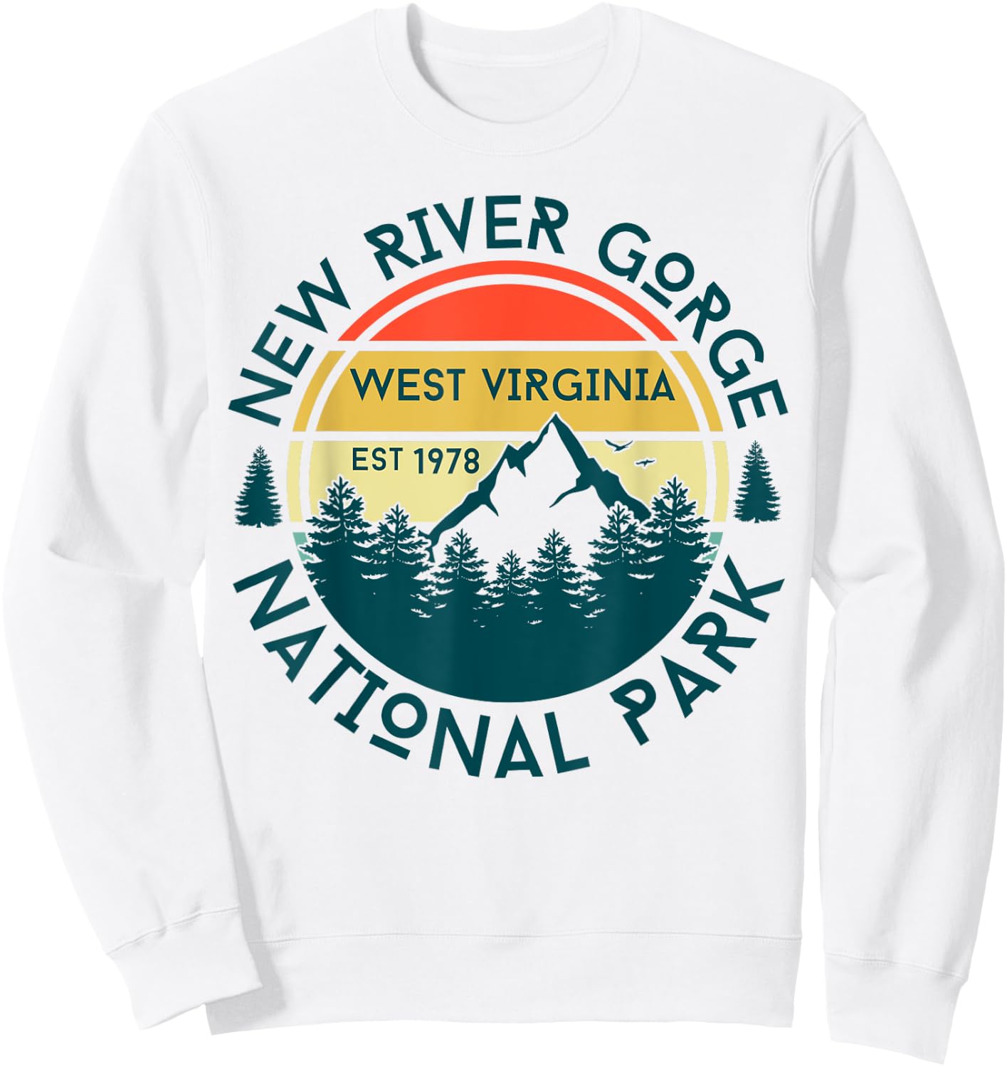 New River Gorge National Park West Virginia Hiking Outdoors Sweatshirt - Sweatshirt | White