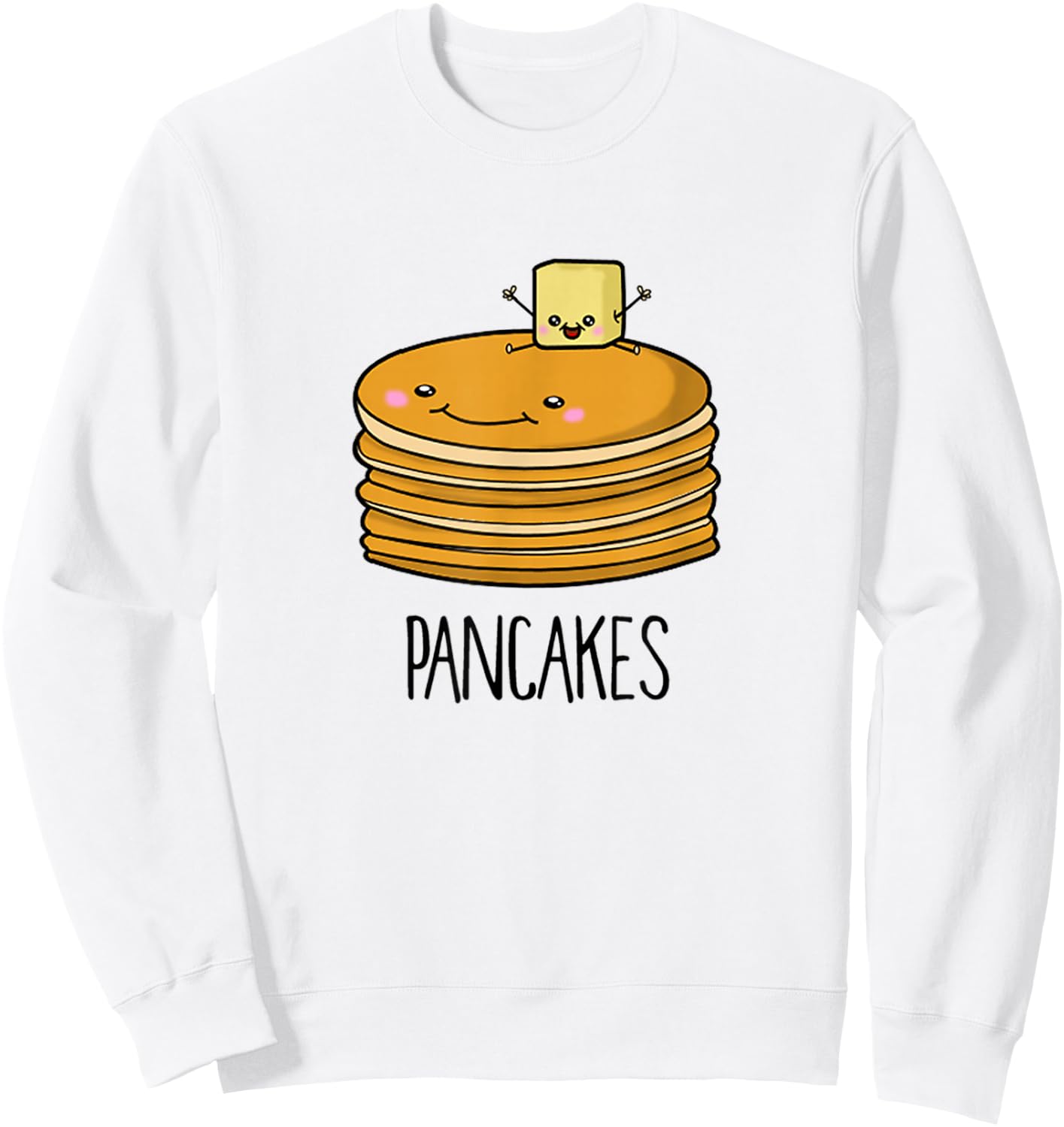 Pancakes and Syrup Cute Kawaii Cute BFF Shirts Sweatshirt - Sweatshirt | White