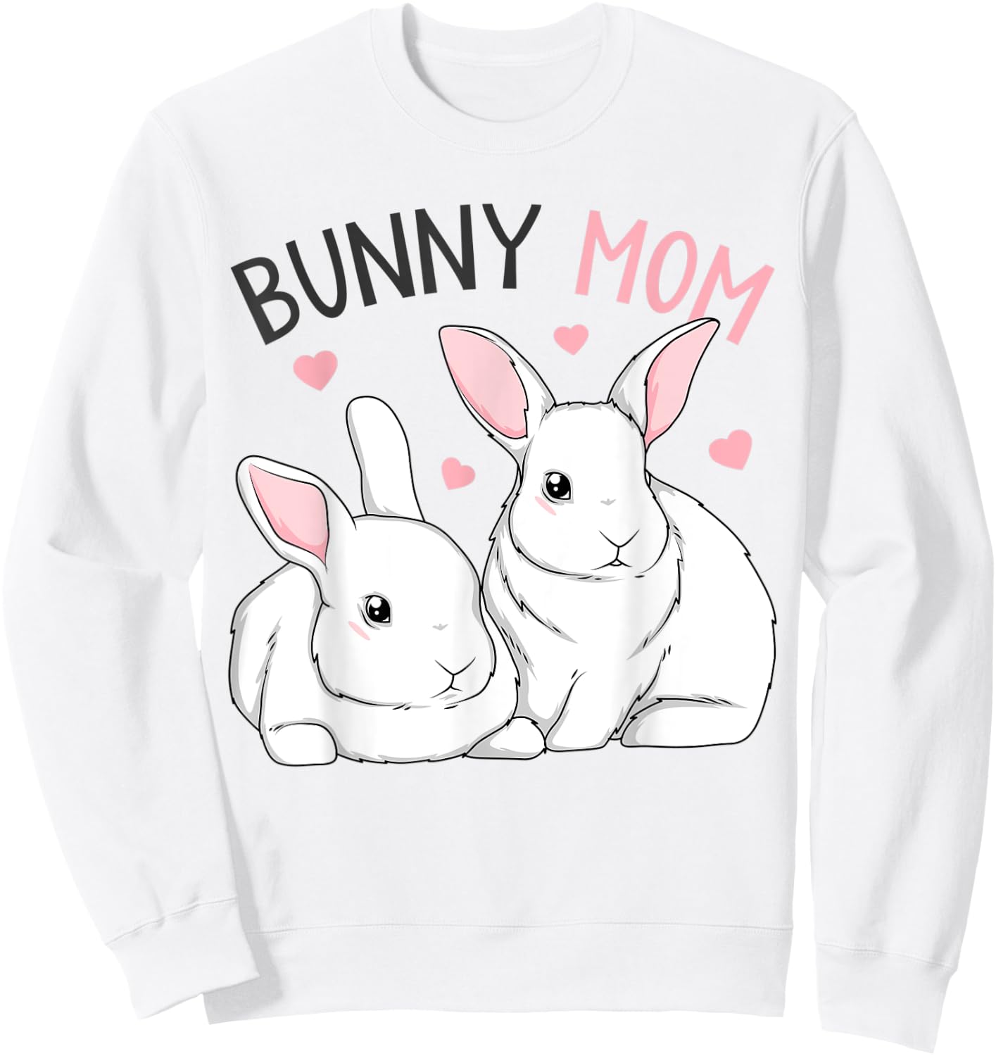 Bunny Mom Rabbit Love Easter Girls Sweatshirt - Sweatshirt | White