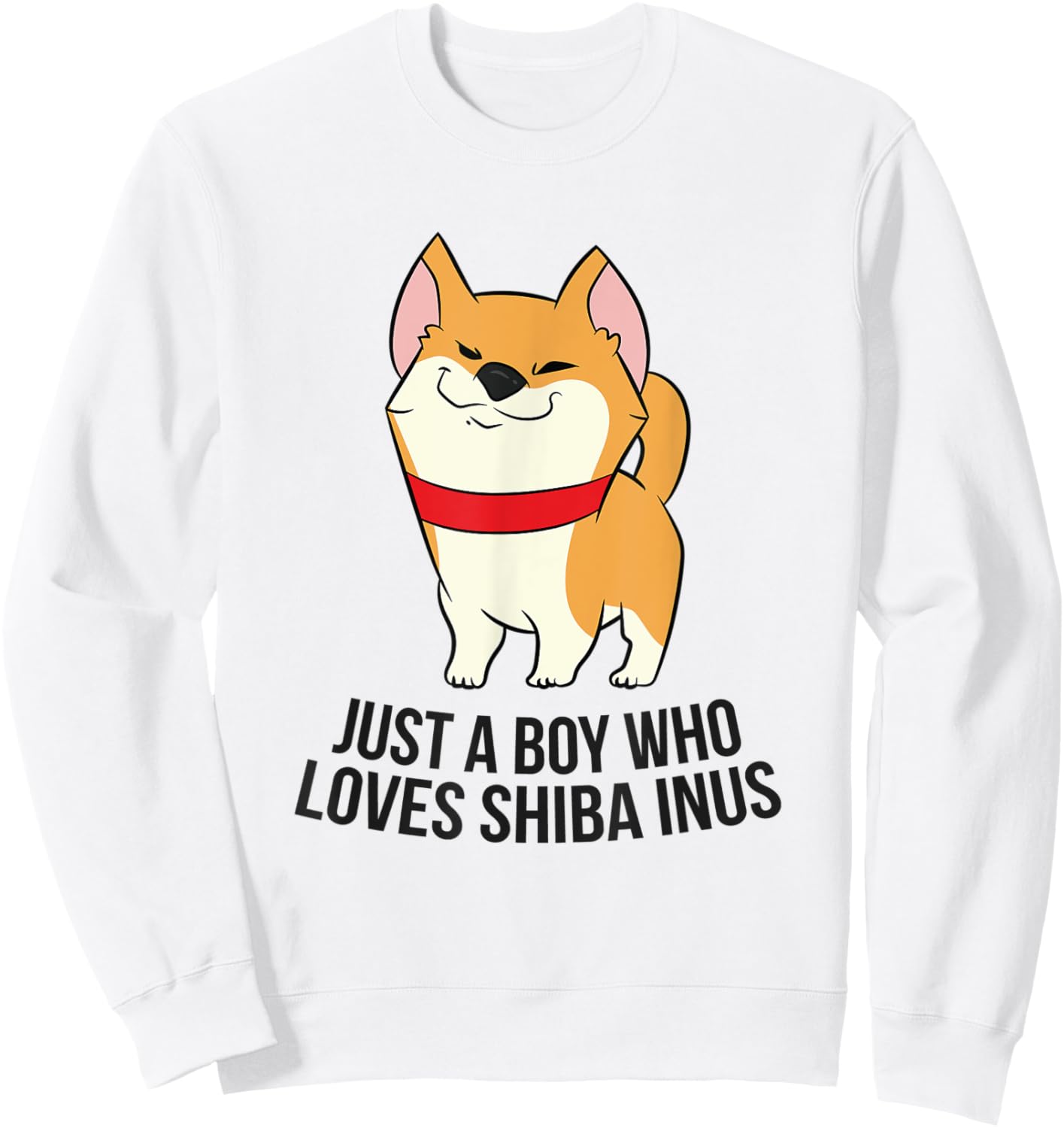 Shiba Inu Dog Boy Just a Boy Who Loves Shiba Inus Sweatshirt - Sweatshirt | White