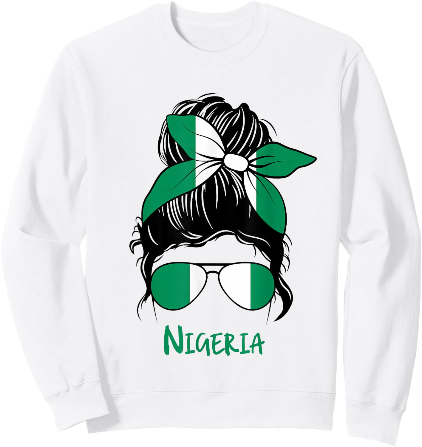 Nigeria Girl Nigerian girl Nigeria woman flag Sweatshirt - Sweatshirt | White