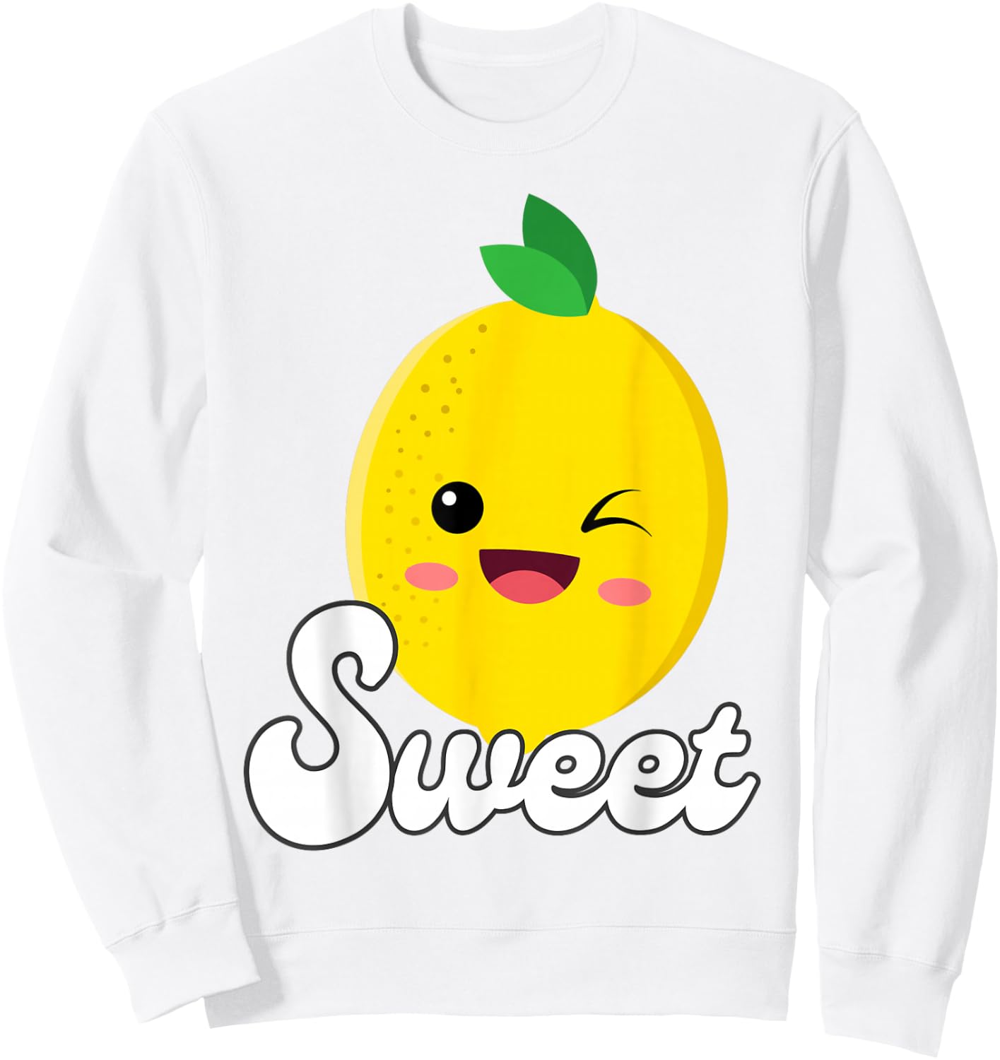 Twinning Sweet & Sour Lemon Besties Couples Matching Sweatshirt - Sweatshirt | White