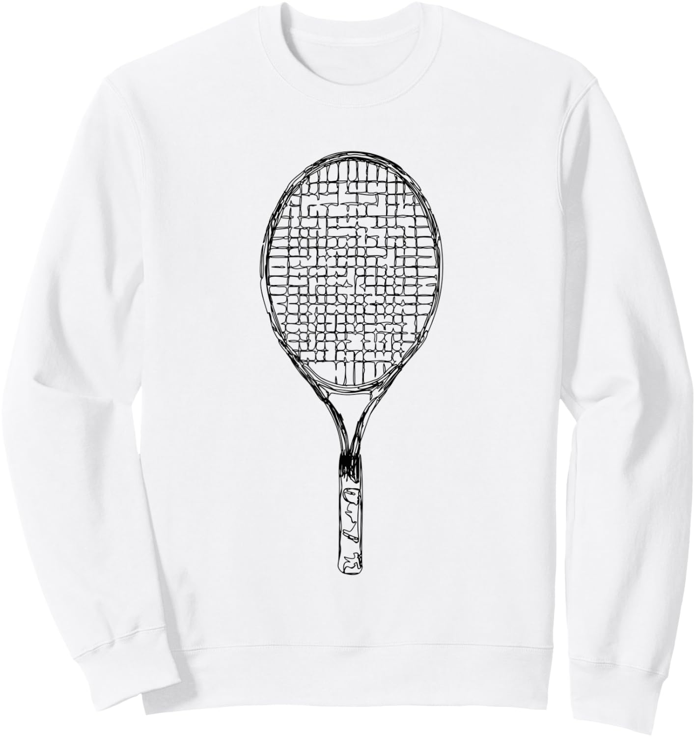 Tennis Racket Graphic for Tennis Lover Sweatshirt - Sweatshirt | White