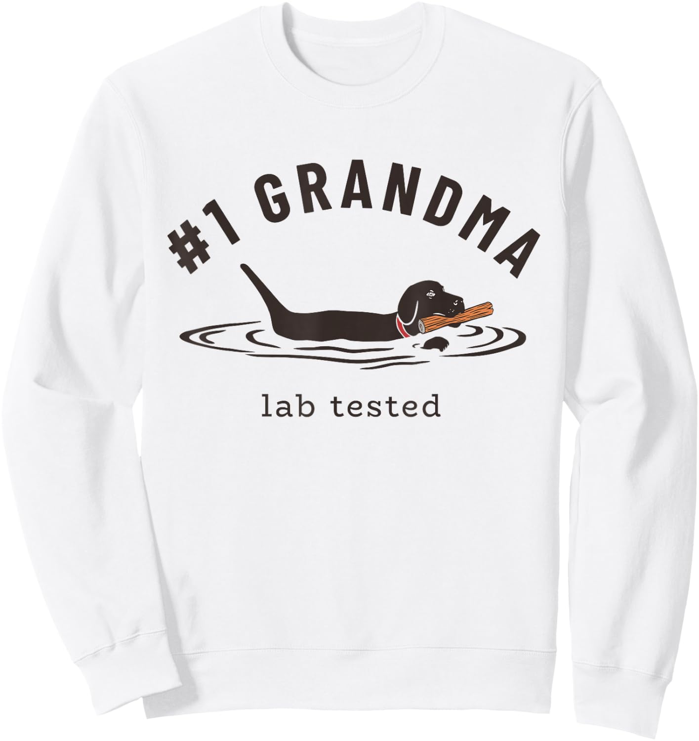 Black Lab #1 Grandma - Labrador Retriever Owner Mother's Day Sweatshirt - Sweatshirt | White