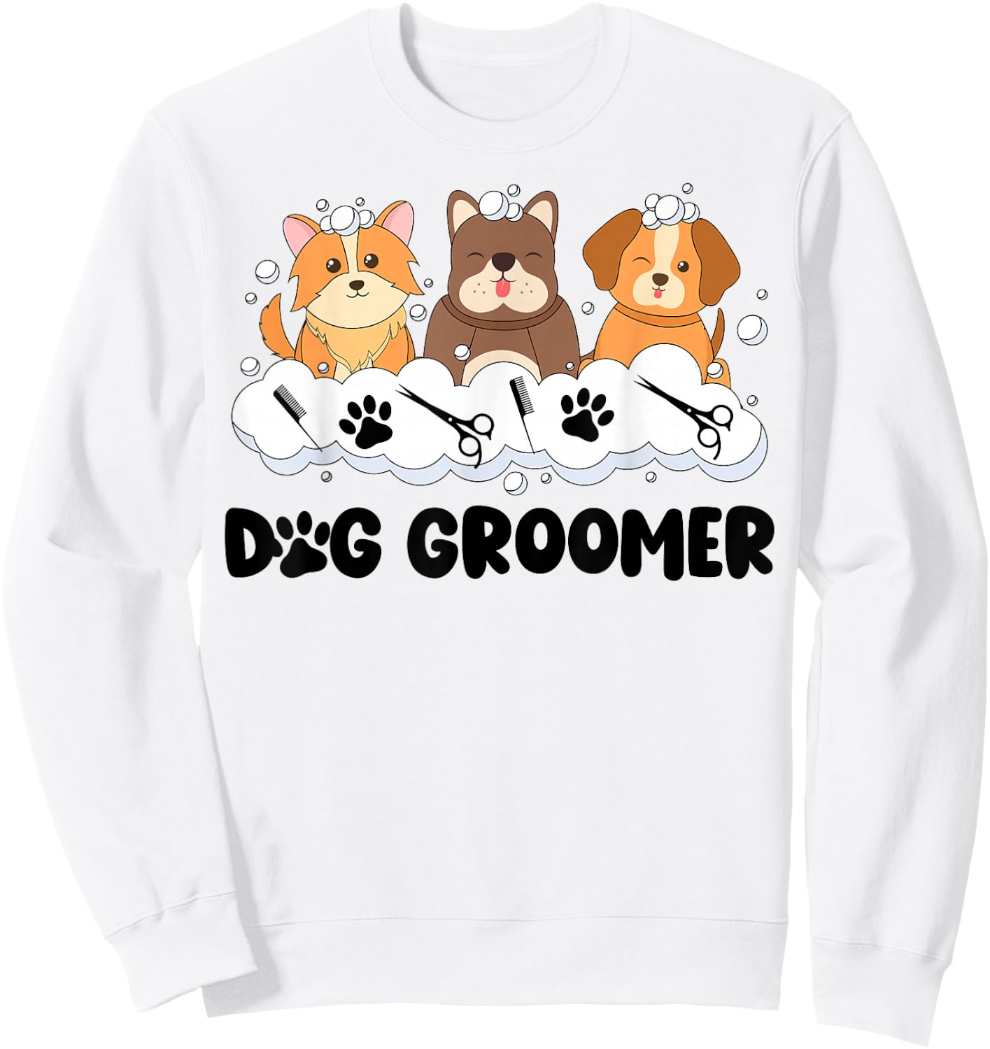 Dog Grooming For Dog Groomer Dog Groomer - Kids, Grey, Small, Short Sleeve Sweatshirt - Sweatshirt | White