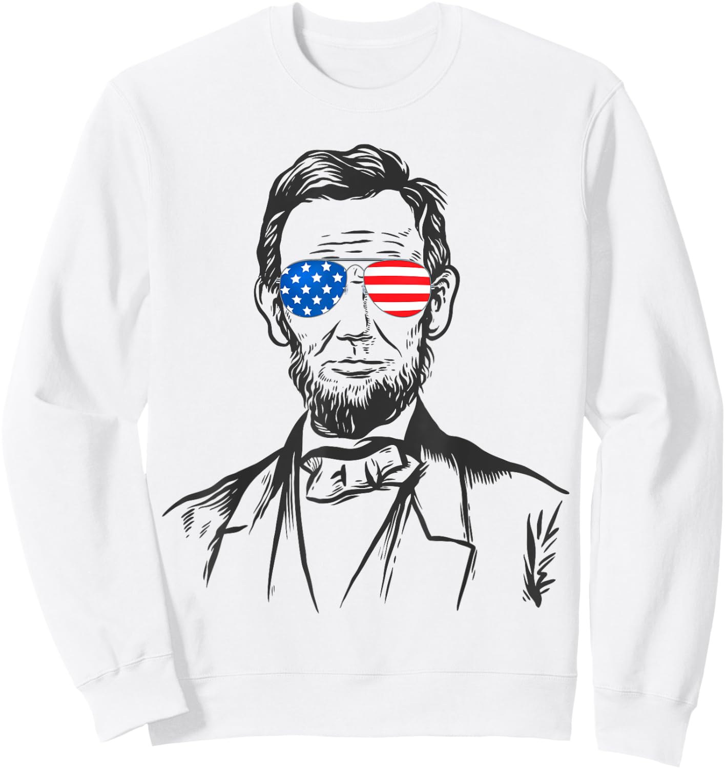 President Abraham Lincoln Portrait USA America Sunglasses Sweatshirt - Sweatshirt | White