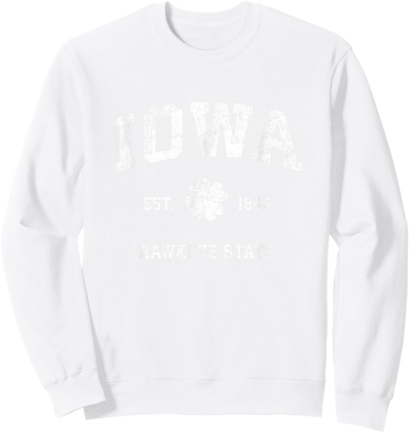 Iowa Vintage Shamrock Sports Sweatshirt - Sweatshirt | White