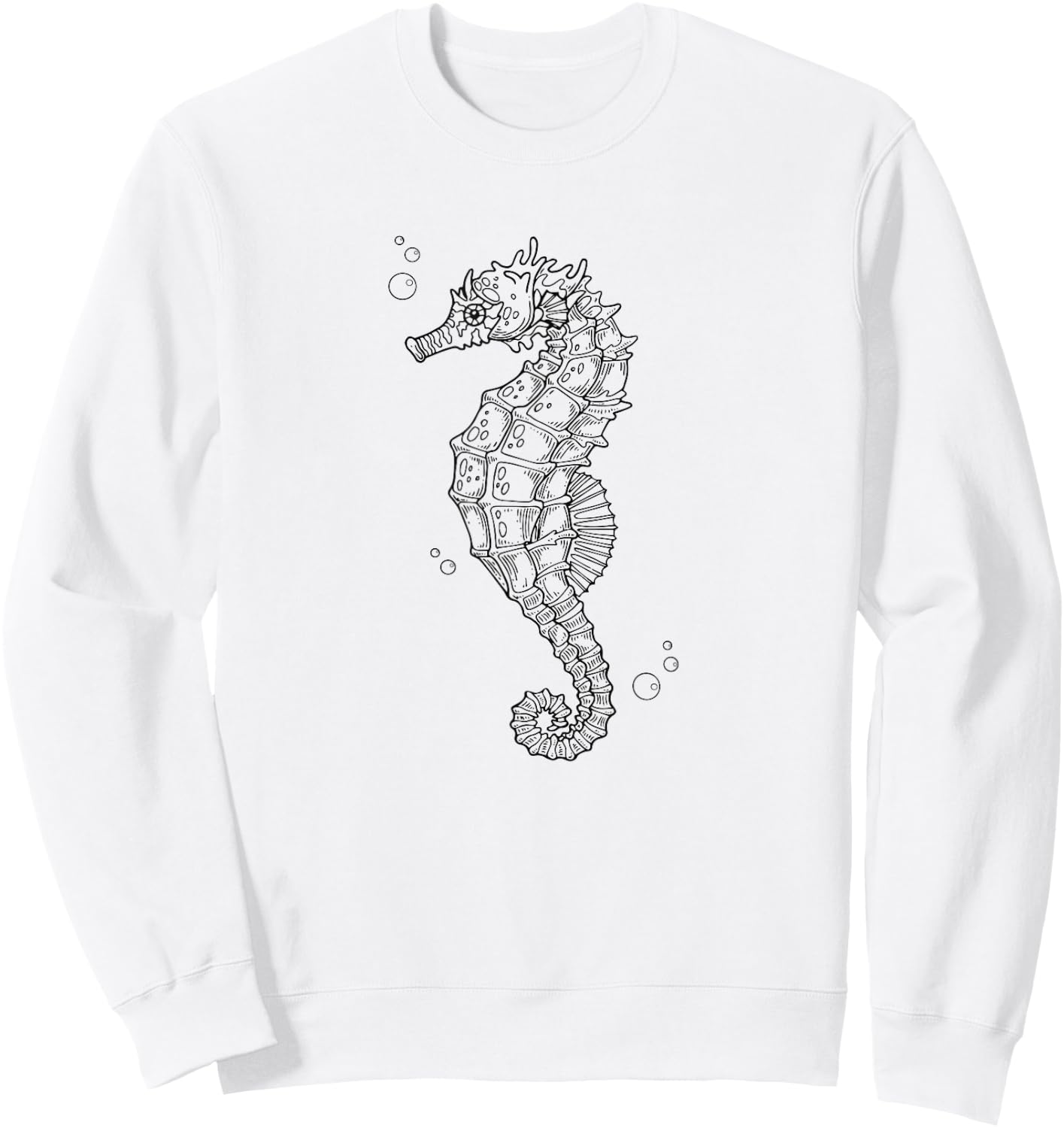 Retro Vintage Art Seahorse Lover Sweatshirt - Sweatshirt | White