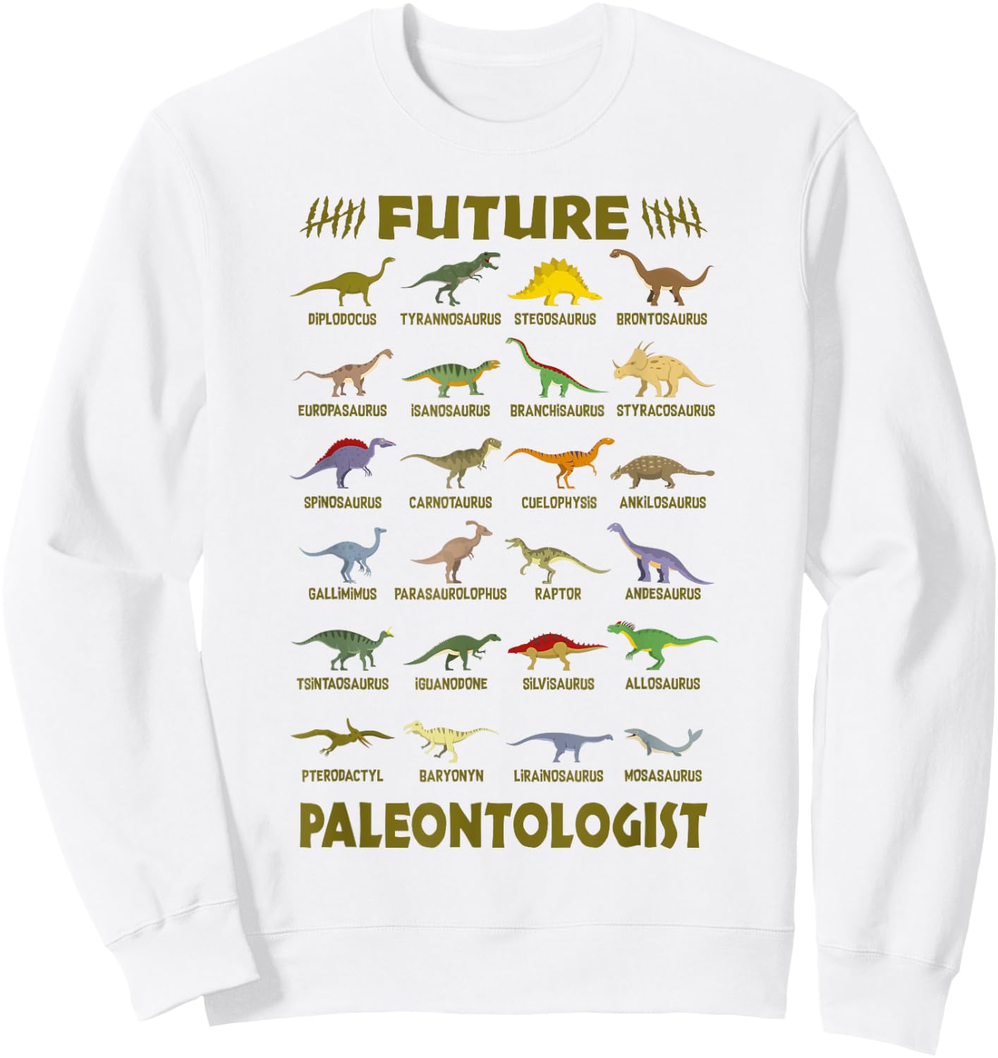 Future Paleontologist Dinosaur Costume Shirts Boys and Girls Sweatshirt - Sweatshirt | White