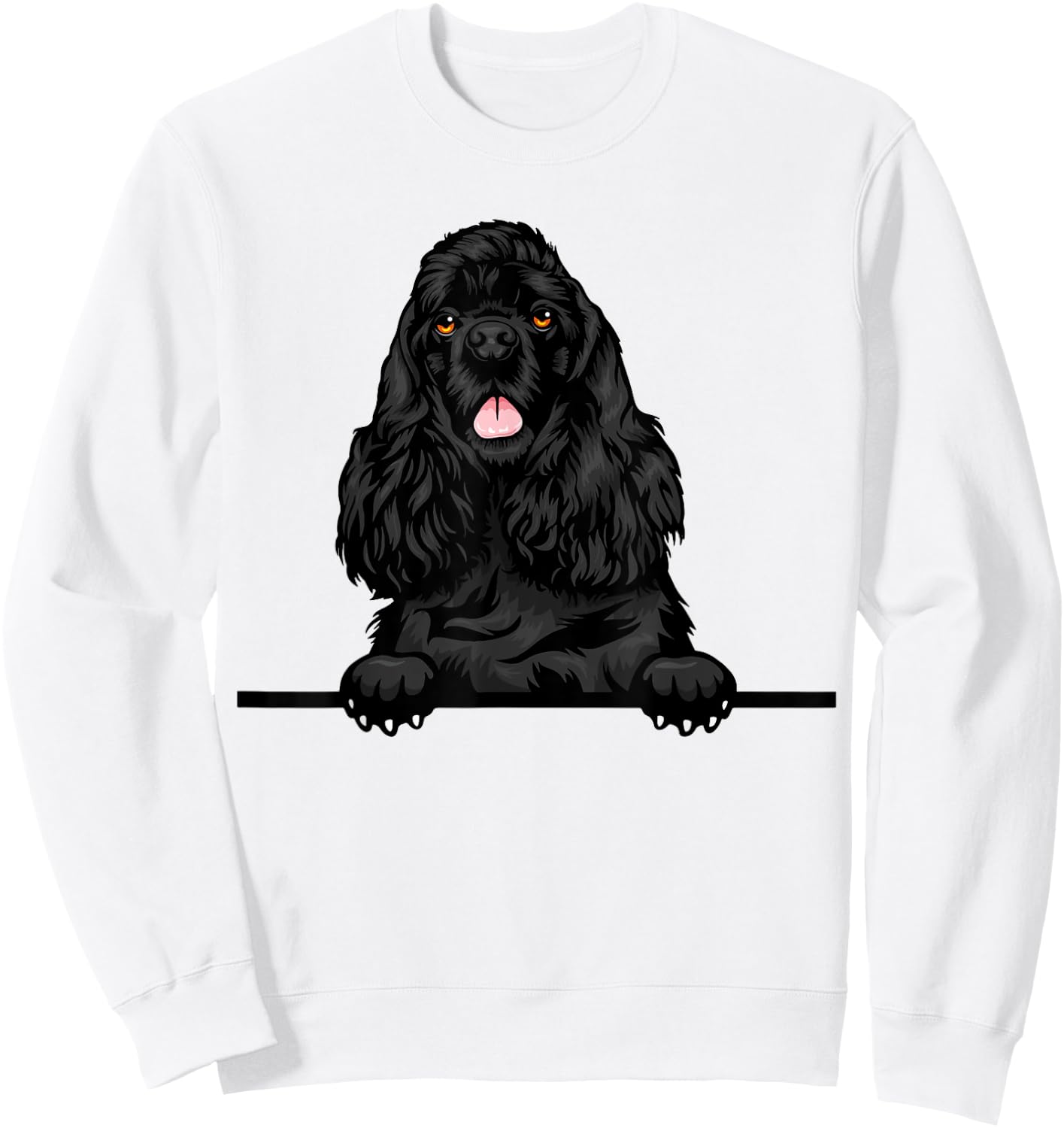 Peeking Black Cocker Spaniel Dog Women Girls Kids Sweatshirt - Sweatshirt | White