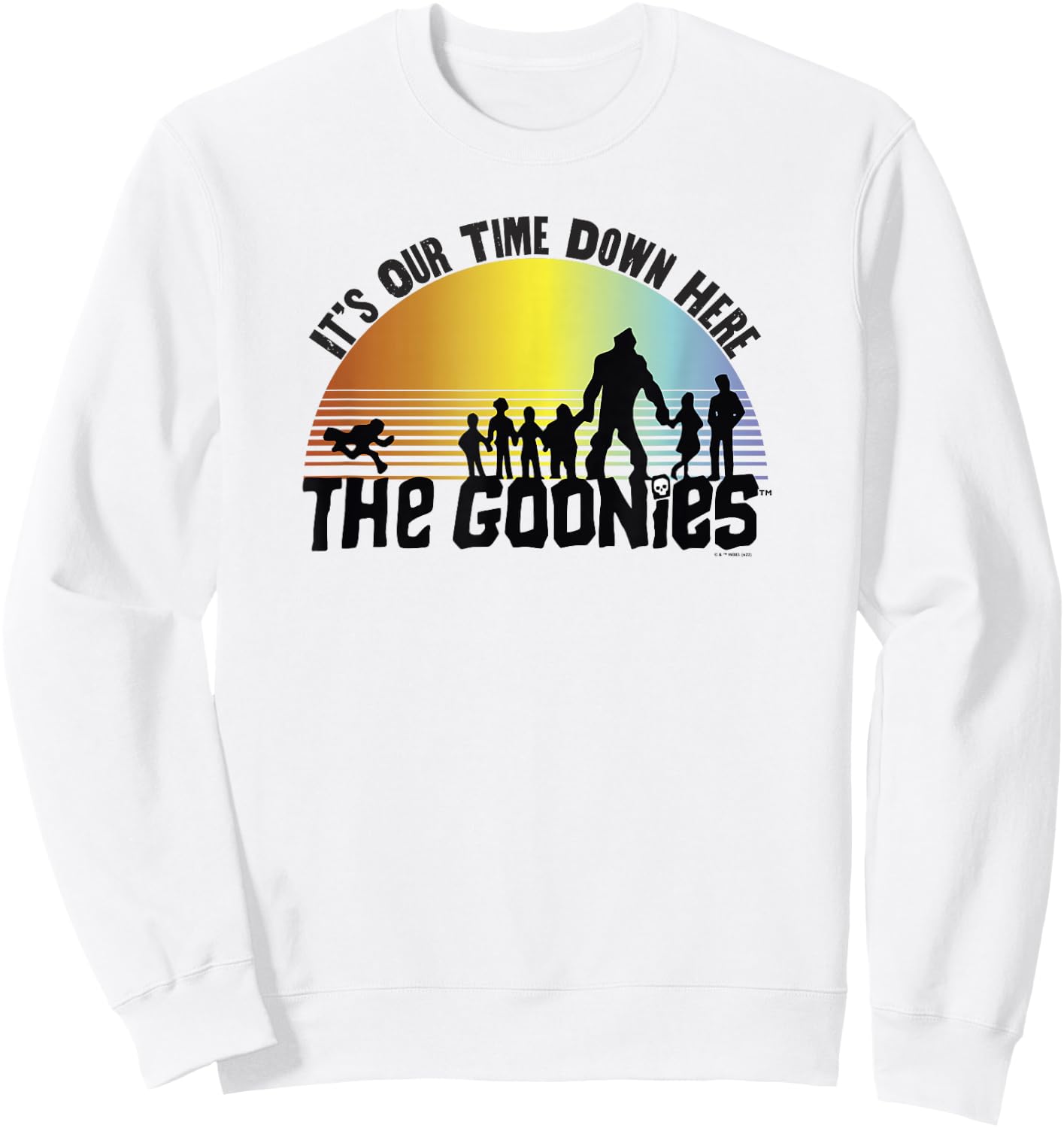The Goonies It's Our Time Down Here Rainbow Silhouette Sweatshirt - Sweatshirt | White