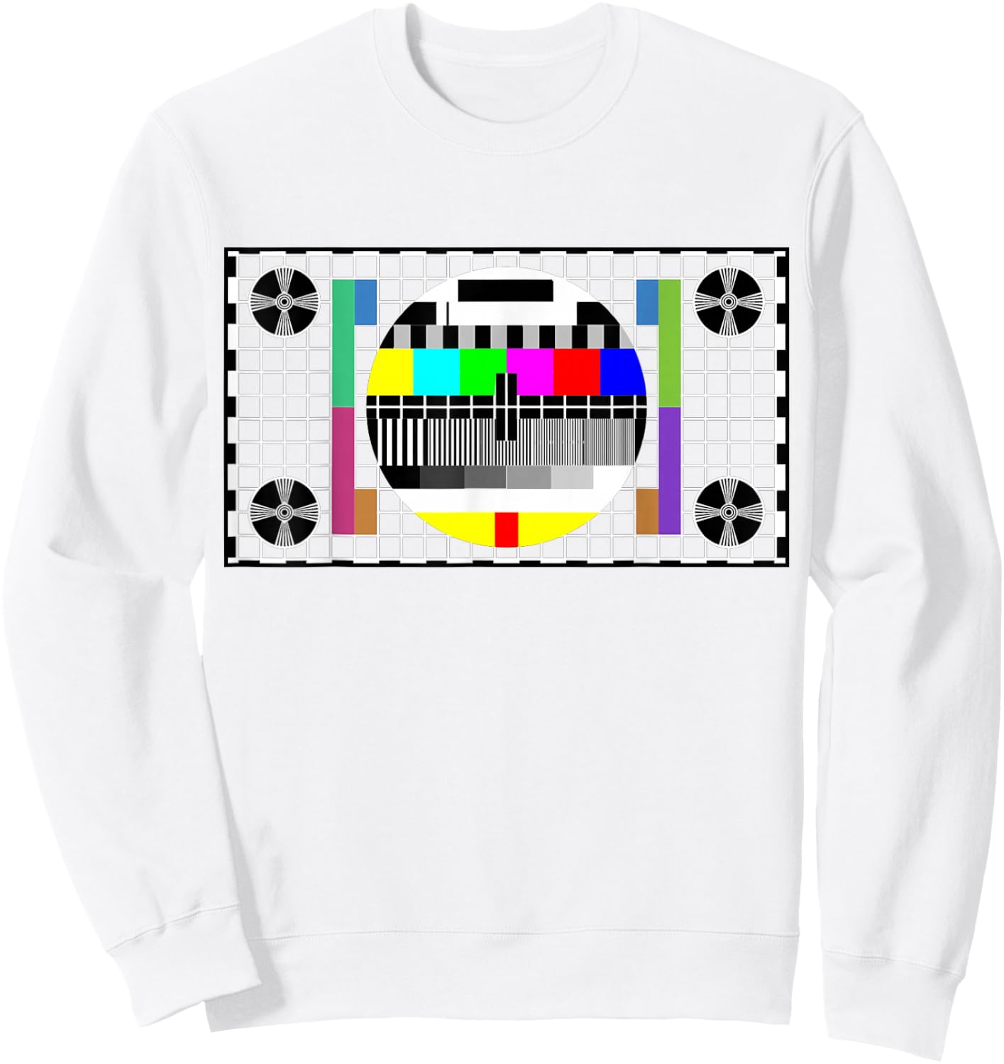 Funny TV Test Pattern in Color Sheldon Nerdy Geek Gift Sweatshirt - Sweatshirt | White