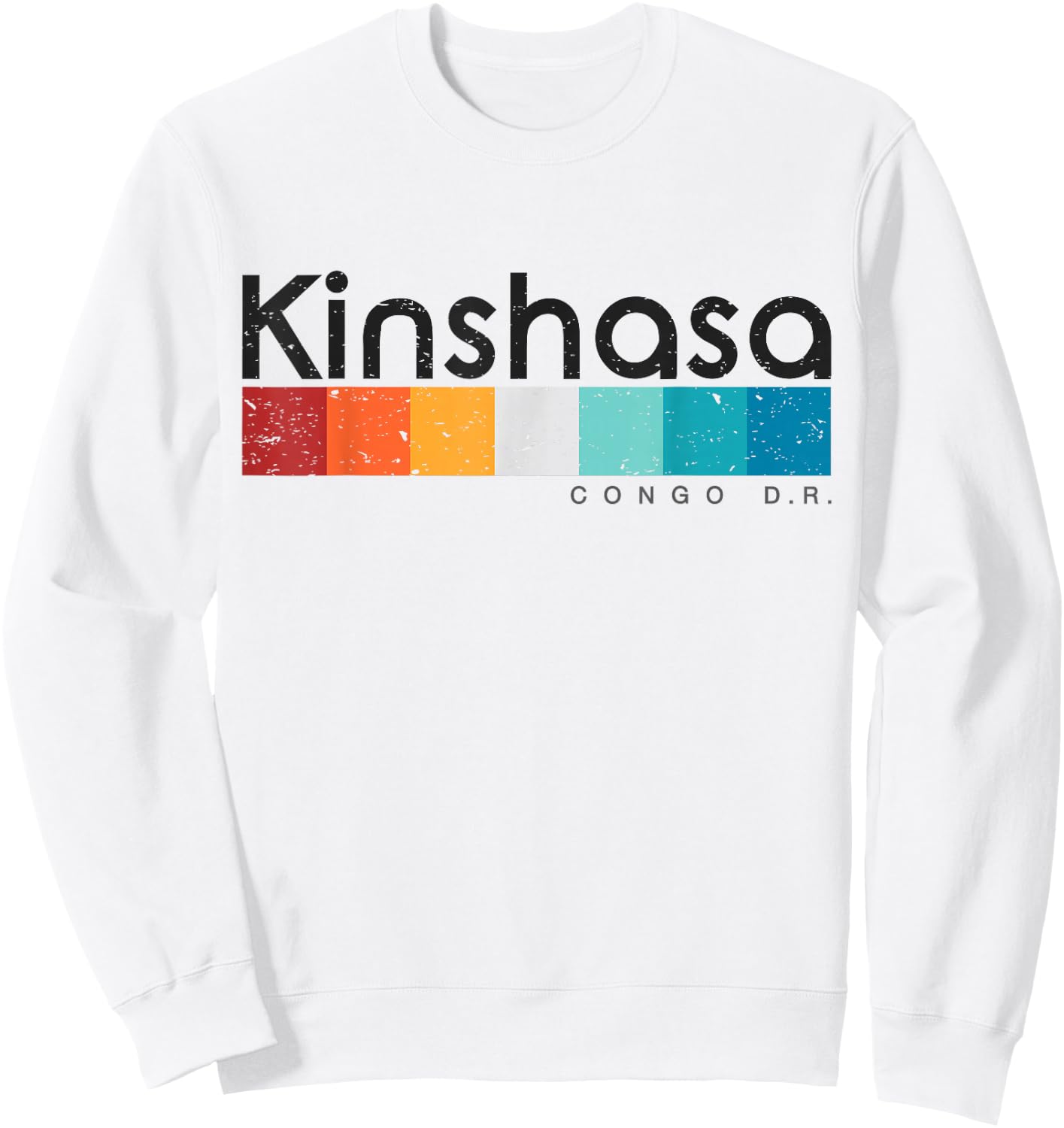 Kinshasa Congo D.R. Retro style Vintage Design Sweatshirt - Sweatshirt | White