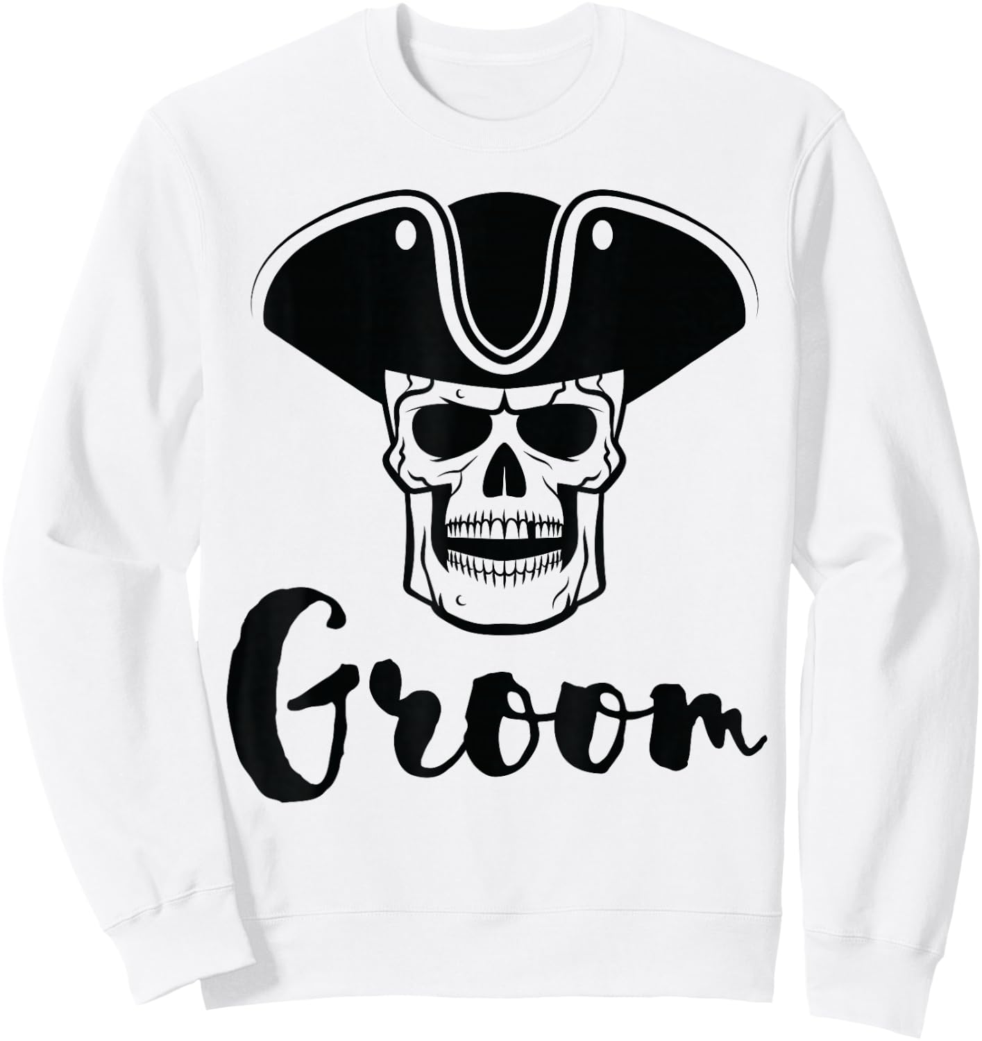 Groom Shirt for Bachelor Party with Pirate Sweatshirt - Sweatshirt | White