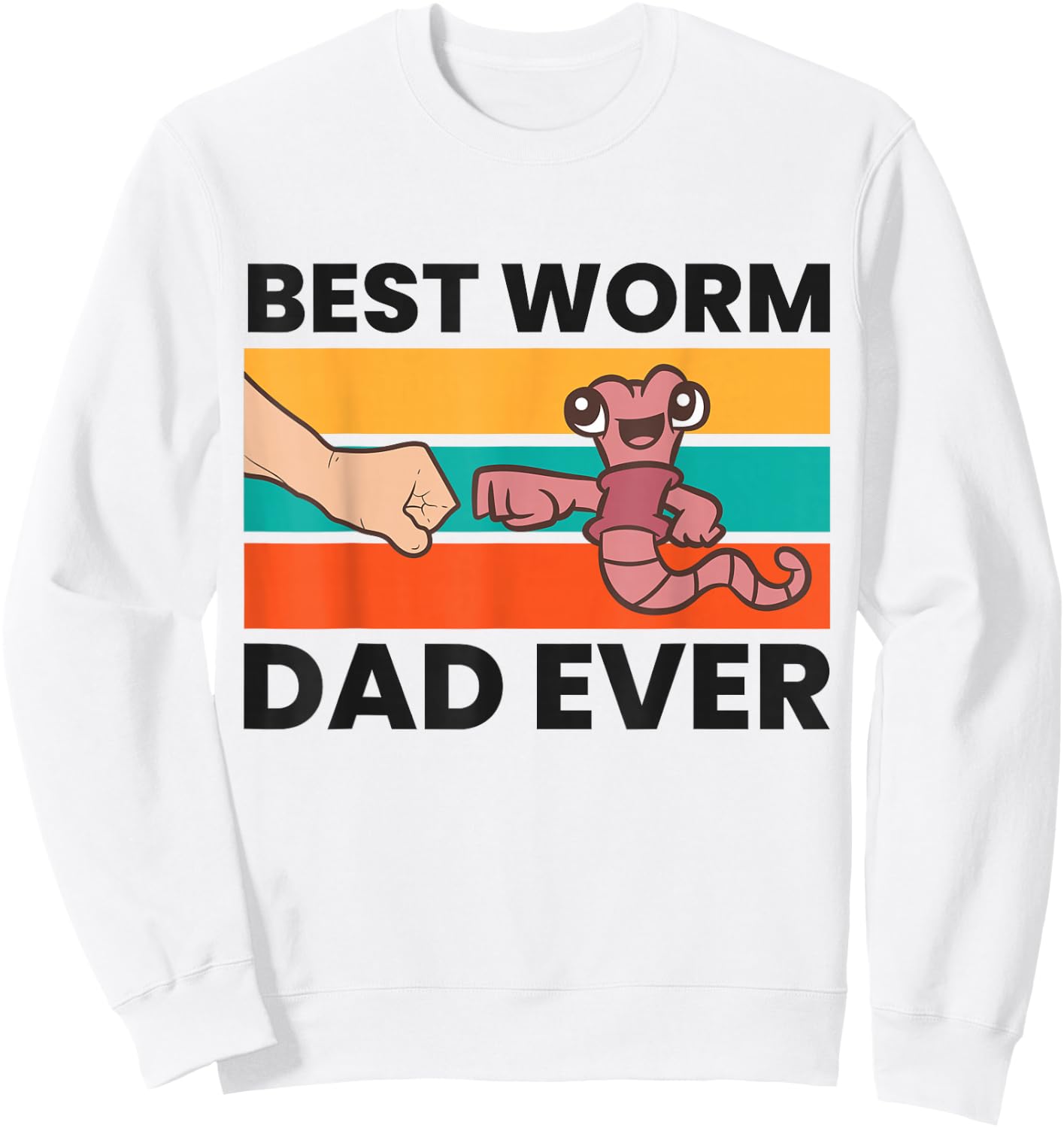 Vermiculture Worm Farmer Dad Best Worm Dad Ever Sweatshirt - Sweatshirt | White