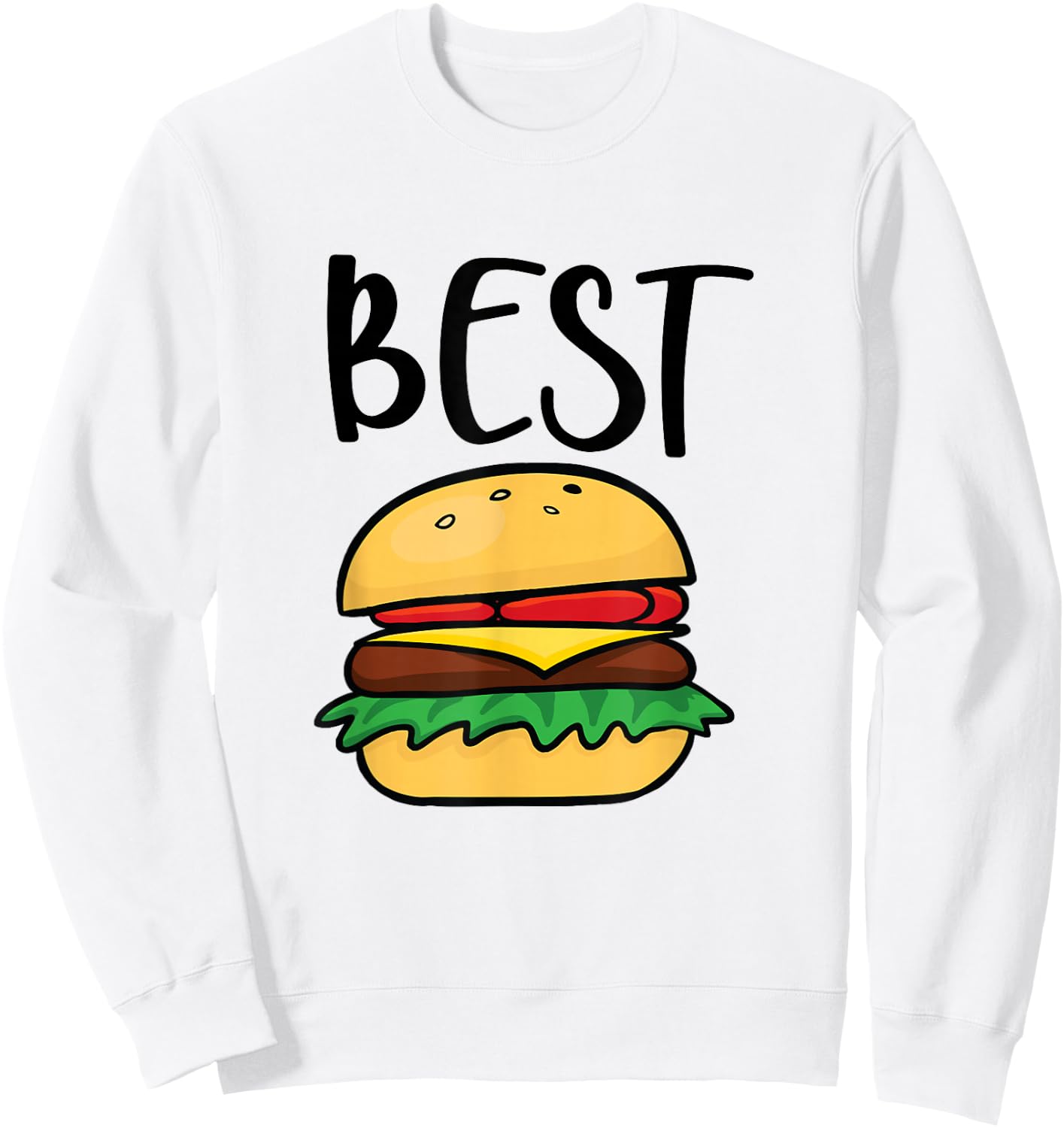 French Fries Hamburger Bestie Best Friend Matching Outfits Sweatshirt - Sweatshirt | White
