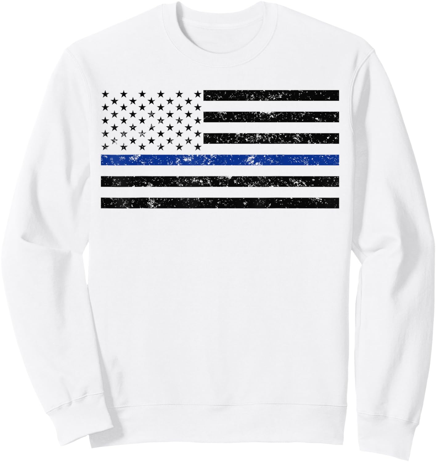 Thin Blue Line American Police Support Thin Blue Line Flag Girls Kids Men Sweatshirt - Sweatshirt | White