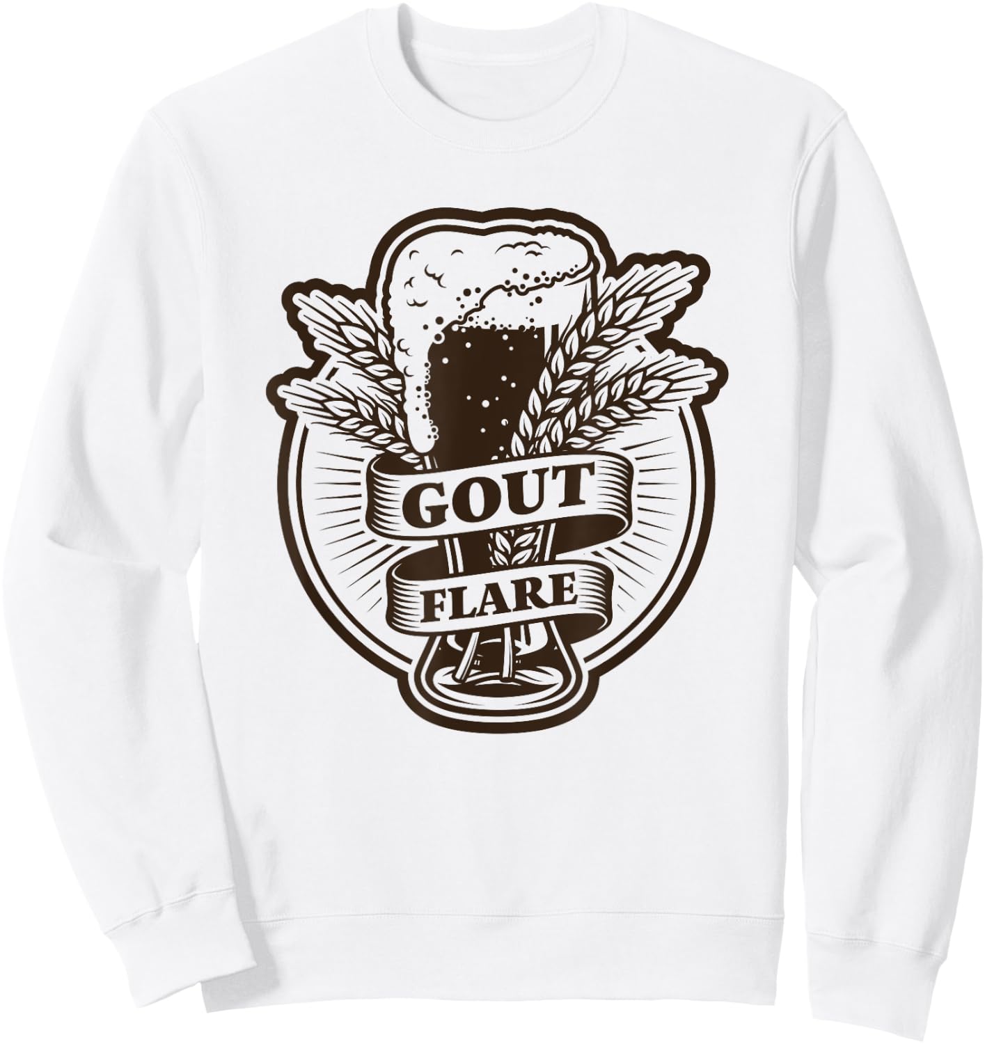 GOUT FLARE cool vintage artwork for beer lovers w/ gout Sweatshirt - Sweatshirt | White