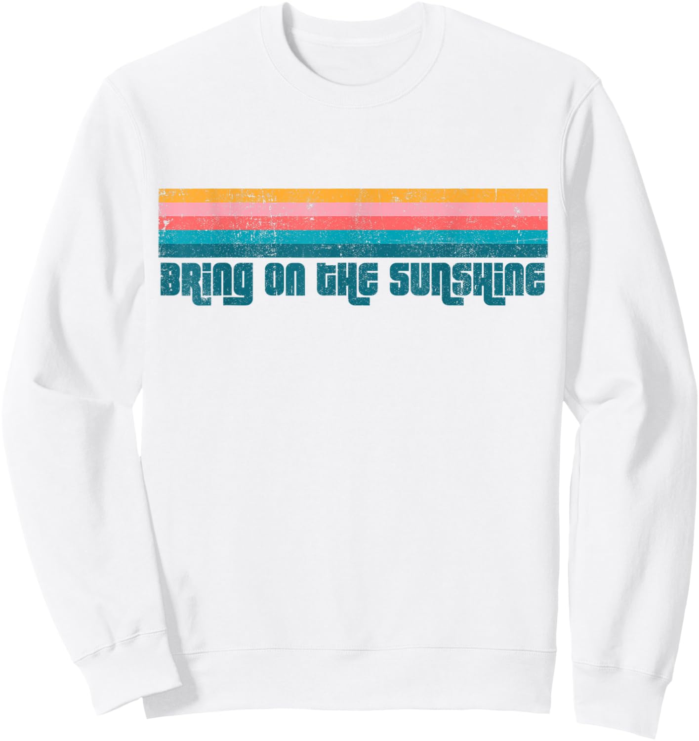Vintage Bring On The Sunshine Beach Retro Cute Summer Sweatshirt - Sweatshirt | White