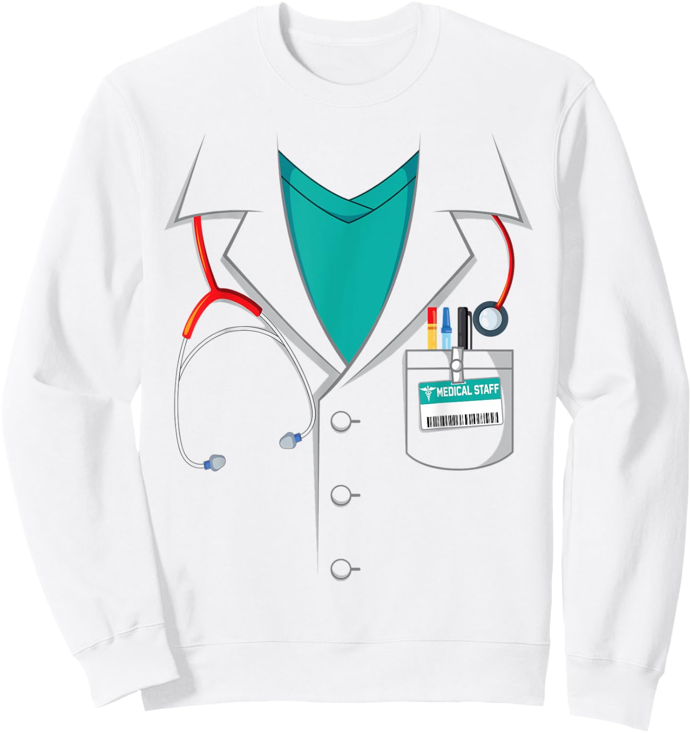 Doctor Lab Coat Funny Halloween Costume White Sweatshirt - Sweatshirt | White