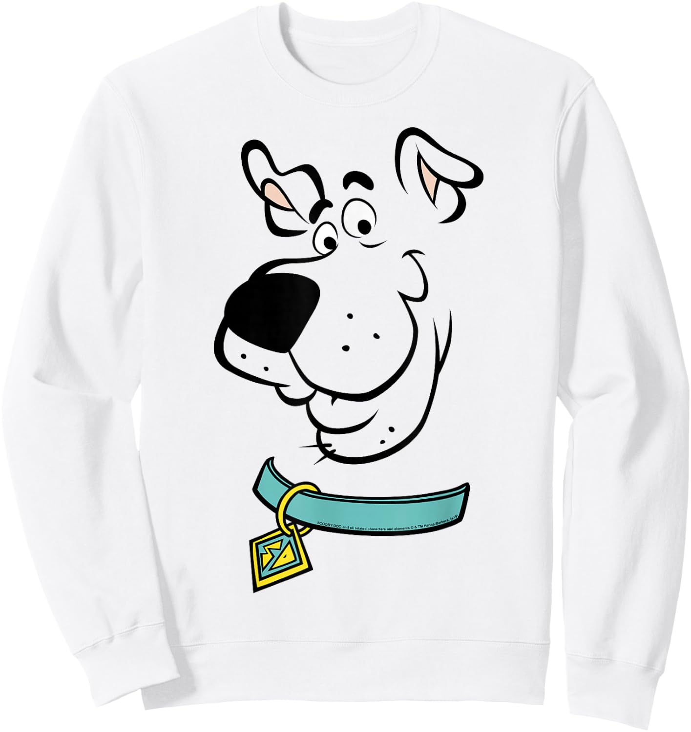 Scooby Doo Big Face Scooby Outline Sweatshirt - Sweatshirt | White