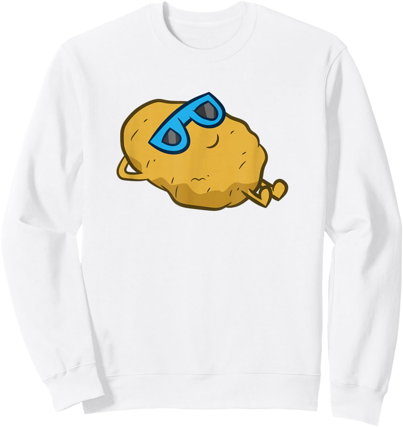 Cute Potato With Sunglasses Relaxing Potato Sweatshirt - Sweatshirt | White