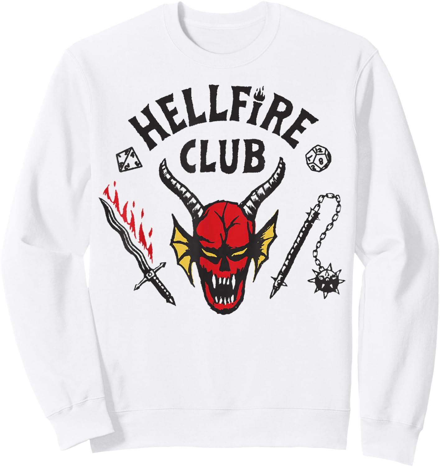 Stranger Things 4 Hellfire Club Logo Sweatshirt - Sweatshirt | White