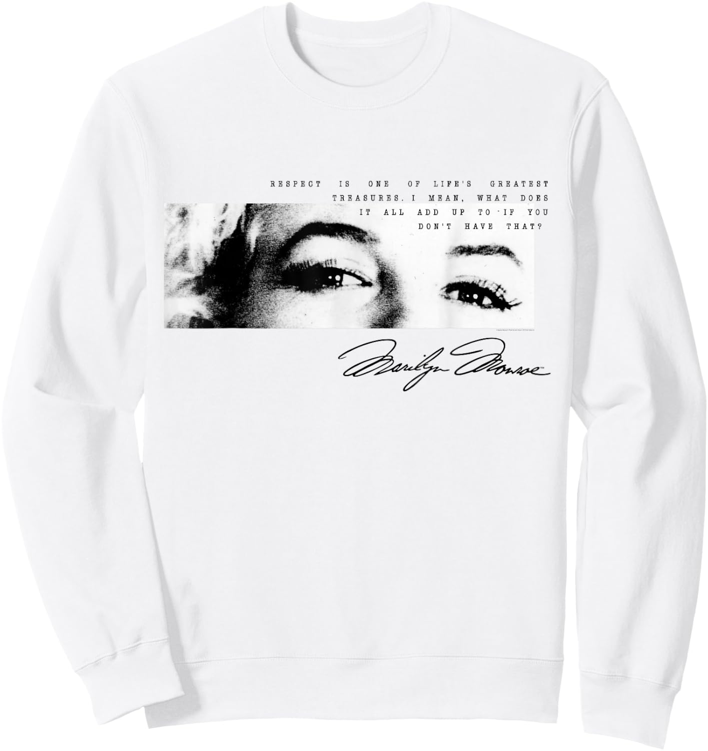Marilyn Monroe Eyes and Respect Signature Small Sweatshirt - Sweatshirt | White