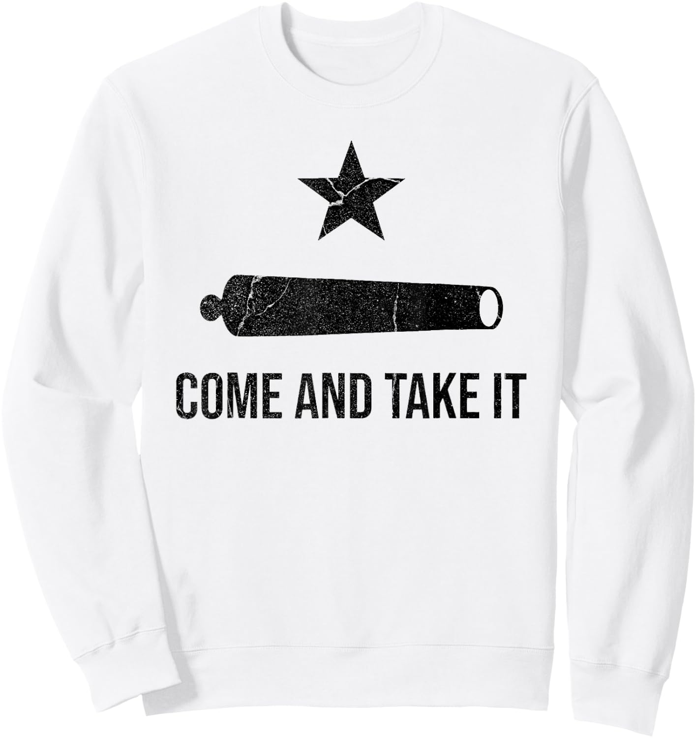 Come and Take It Cannon Texas Flag Lone Star Sweatshirt - Sweatshirt | White