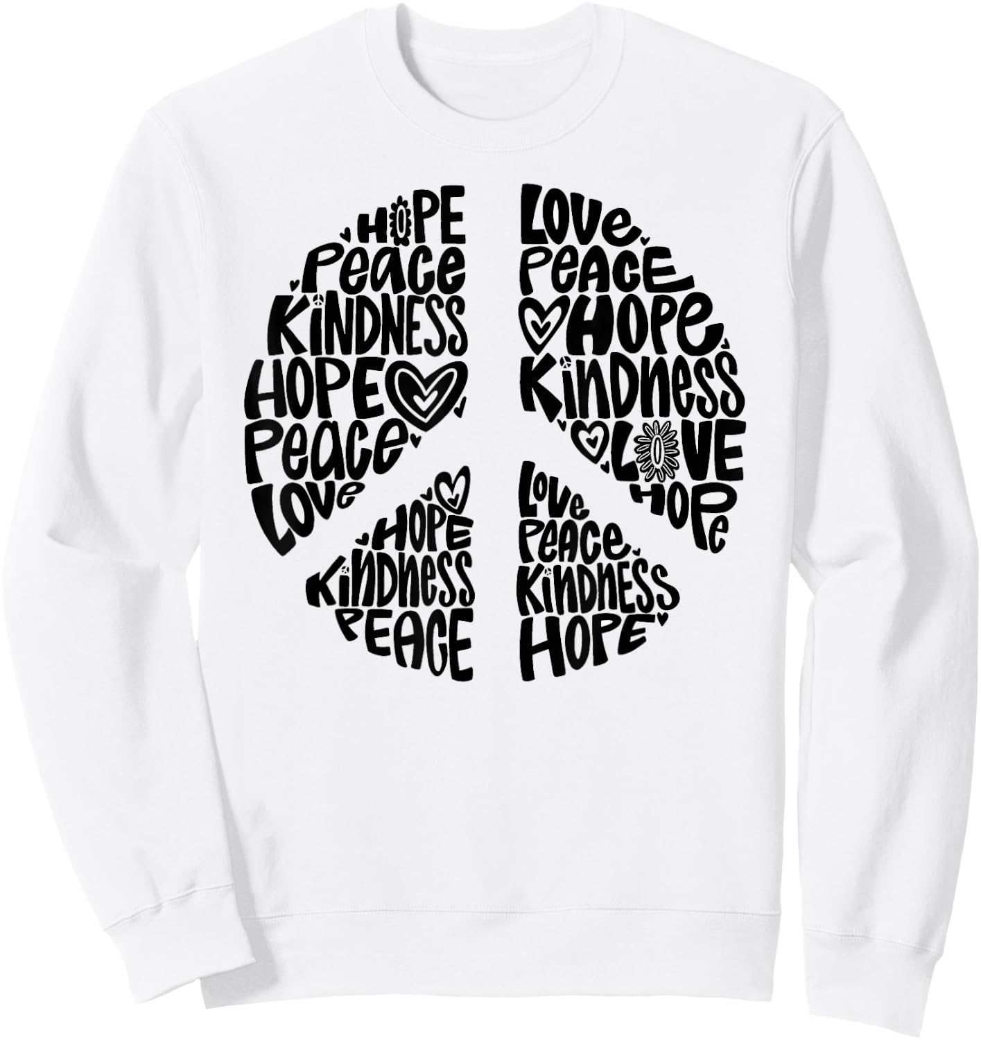 PEACE LOVE Shirt 60s 70s Tie Dye Hippie Halloween Costume Sweatshirt - Sweatshirt | White