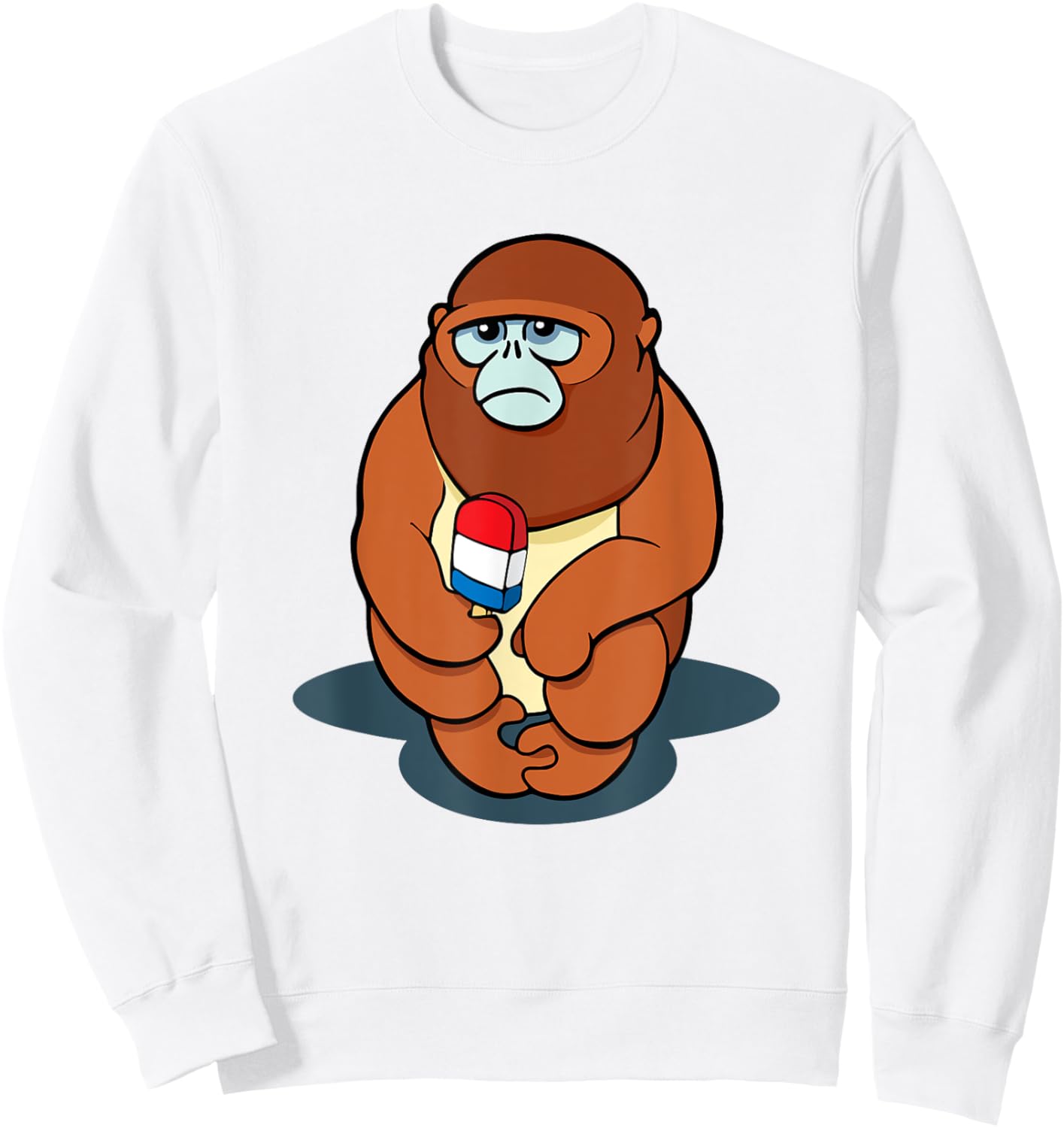 Snub Nosed Monkey Funny Monkey Ice Pop Sweatshirt - Sweatshirt | White