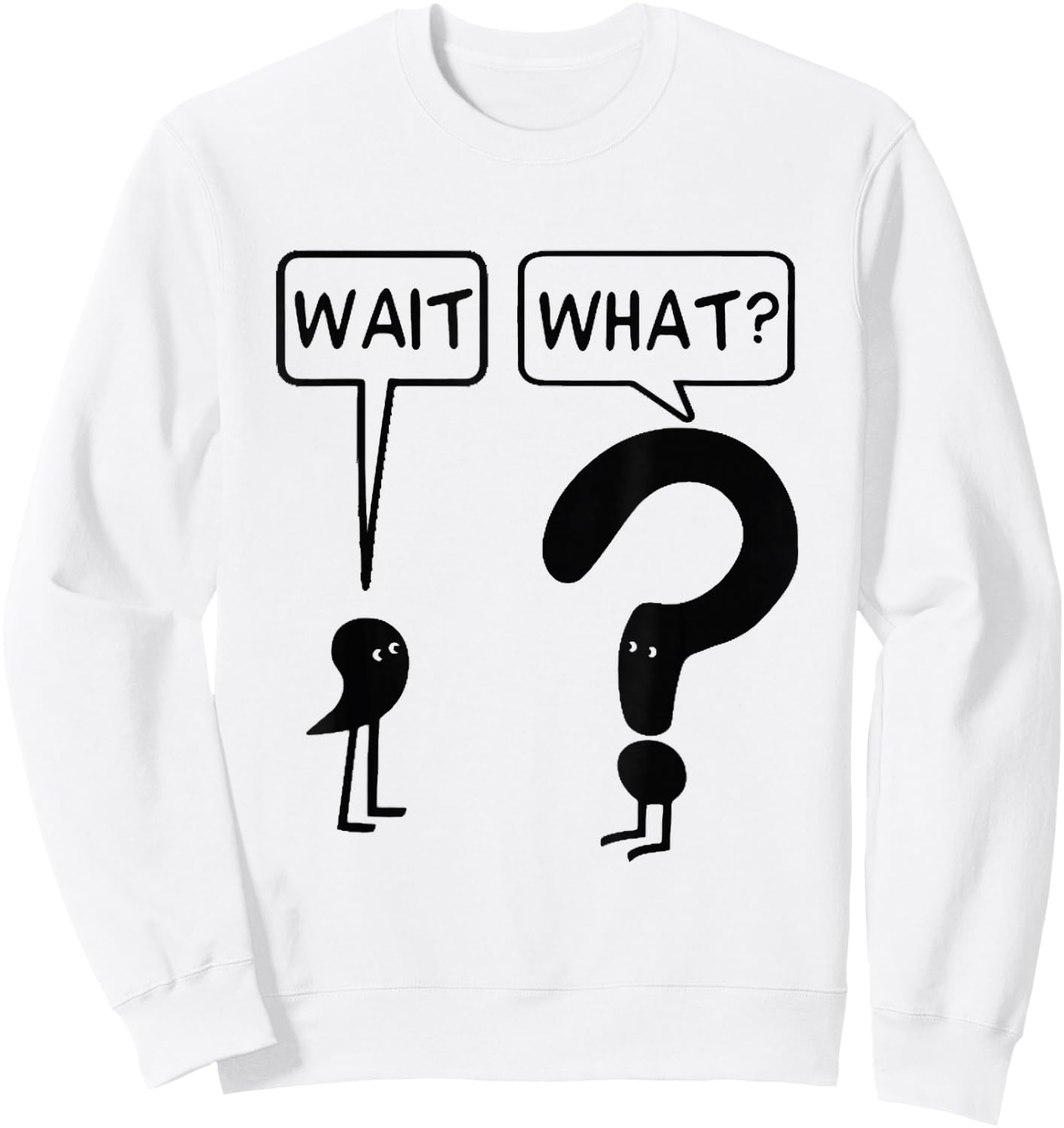 Wait What Funny Grammar Questioning Punctuation Sweatshirt - Sweatshirt | White