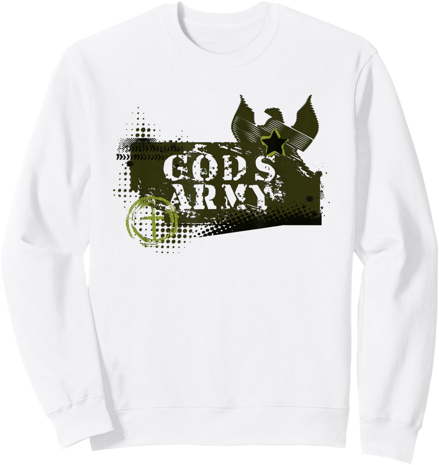 God's Army Christian Boys and Youth Military type Sweatshirt - Sweatshirt | White