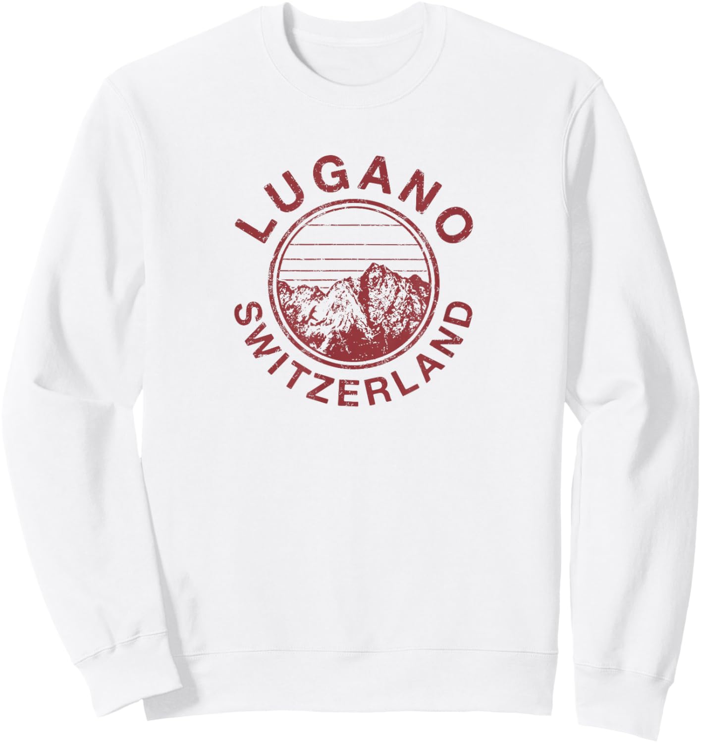 Switzerland Lugano Vintage Ski Retro Sweatshirt - Sweatshirt | White