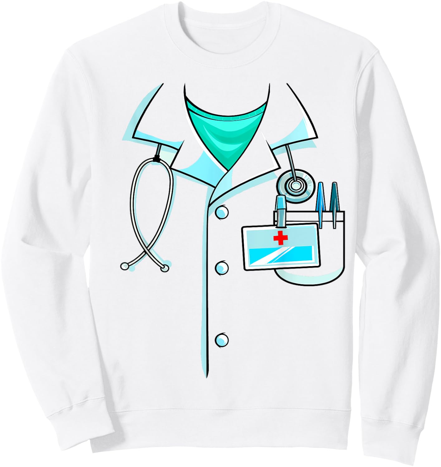Doctor Costume Halloween White Lab Coat Men Women Kids Sweatshirt - Sweatshirt | White