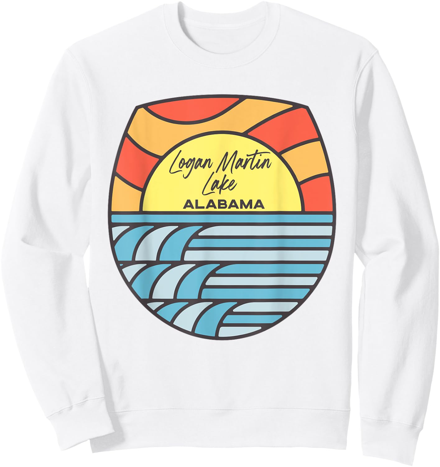 Logan Martin Lake Alabama AL Sunset Souvenir Sweatshirt - Sweatshirt | White