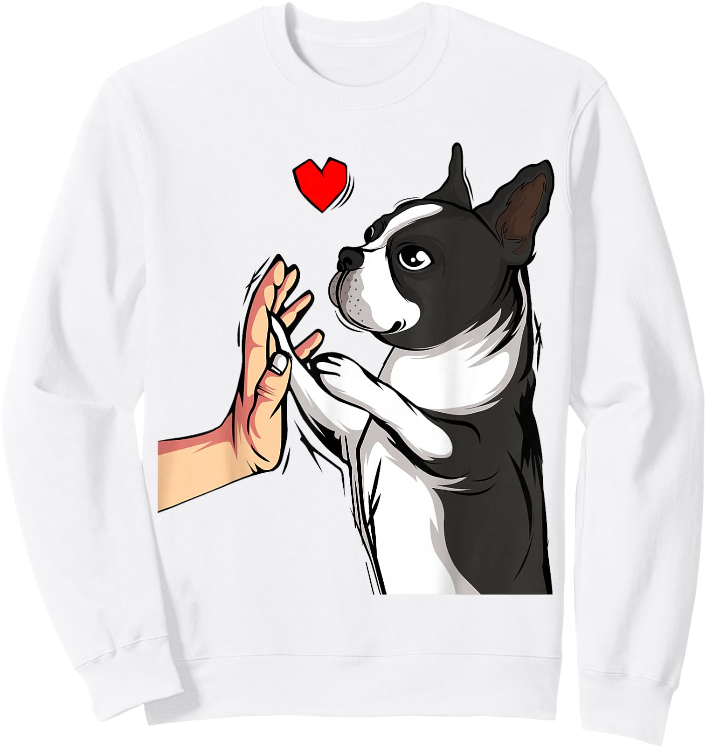 Boston Terrier Love Bostie Dog Mom Funny Girls Small Sweatshirt - Sweatshirt | White