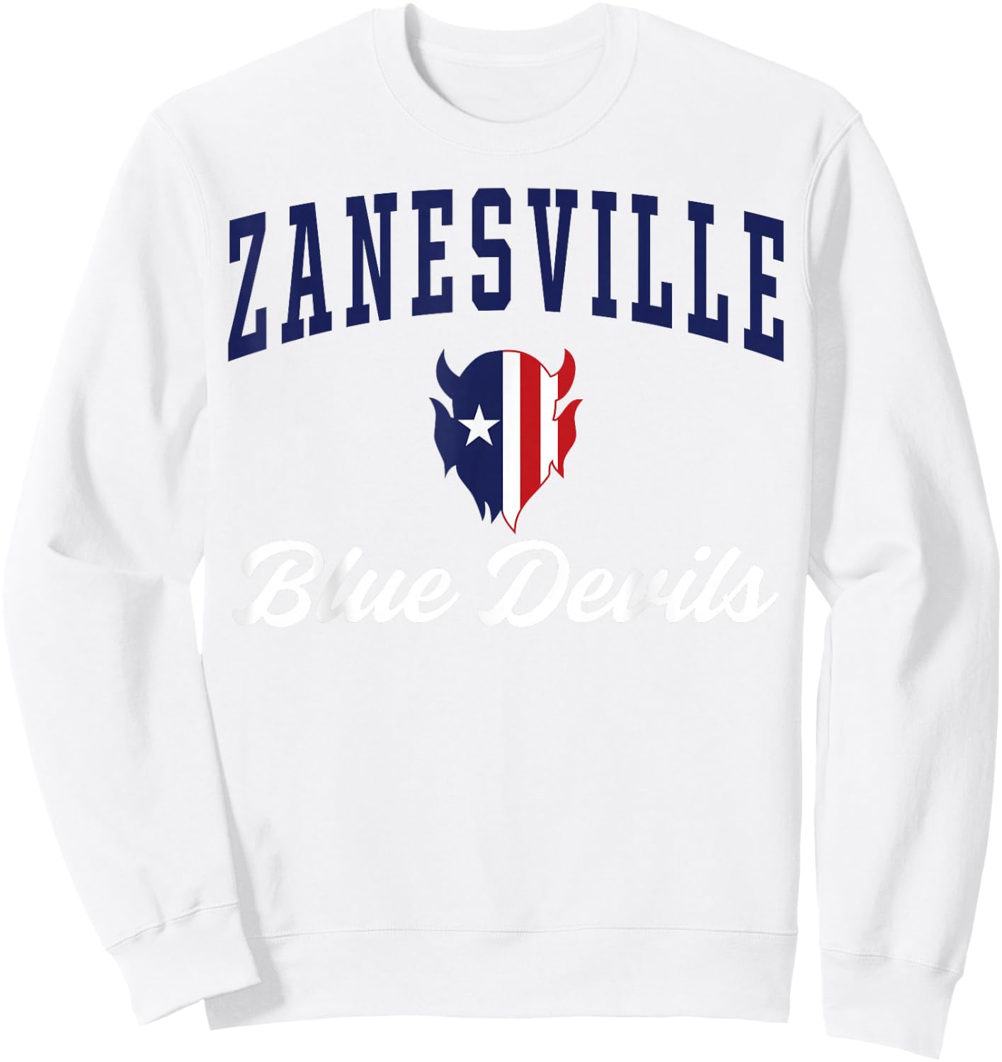 Zanesville High School Blue Devils C3 Sweatshirt - Sweatshirt | White