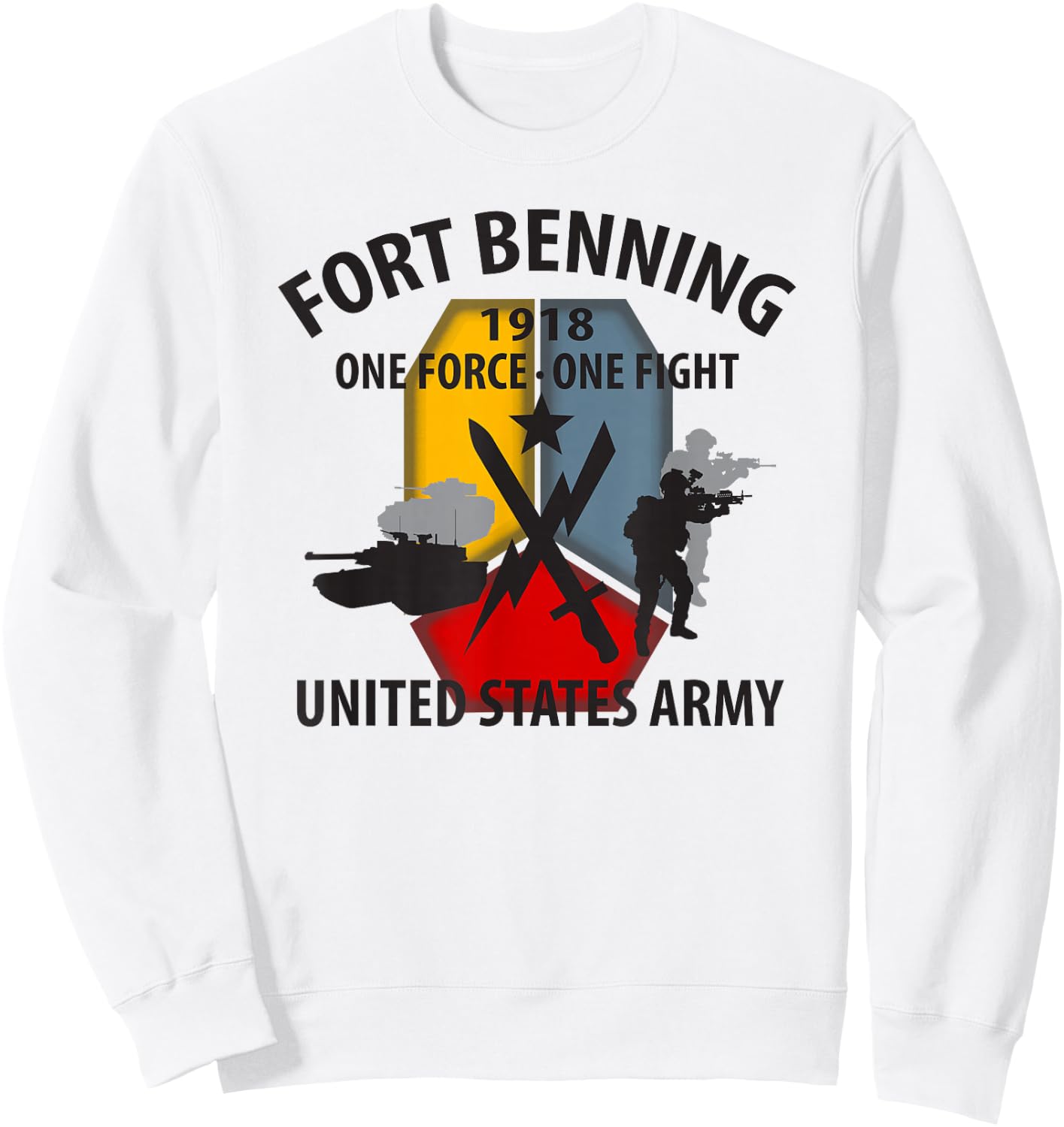Fort Benning United States Army Sweatshirt - Sweatshirt | White