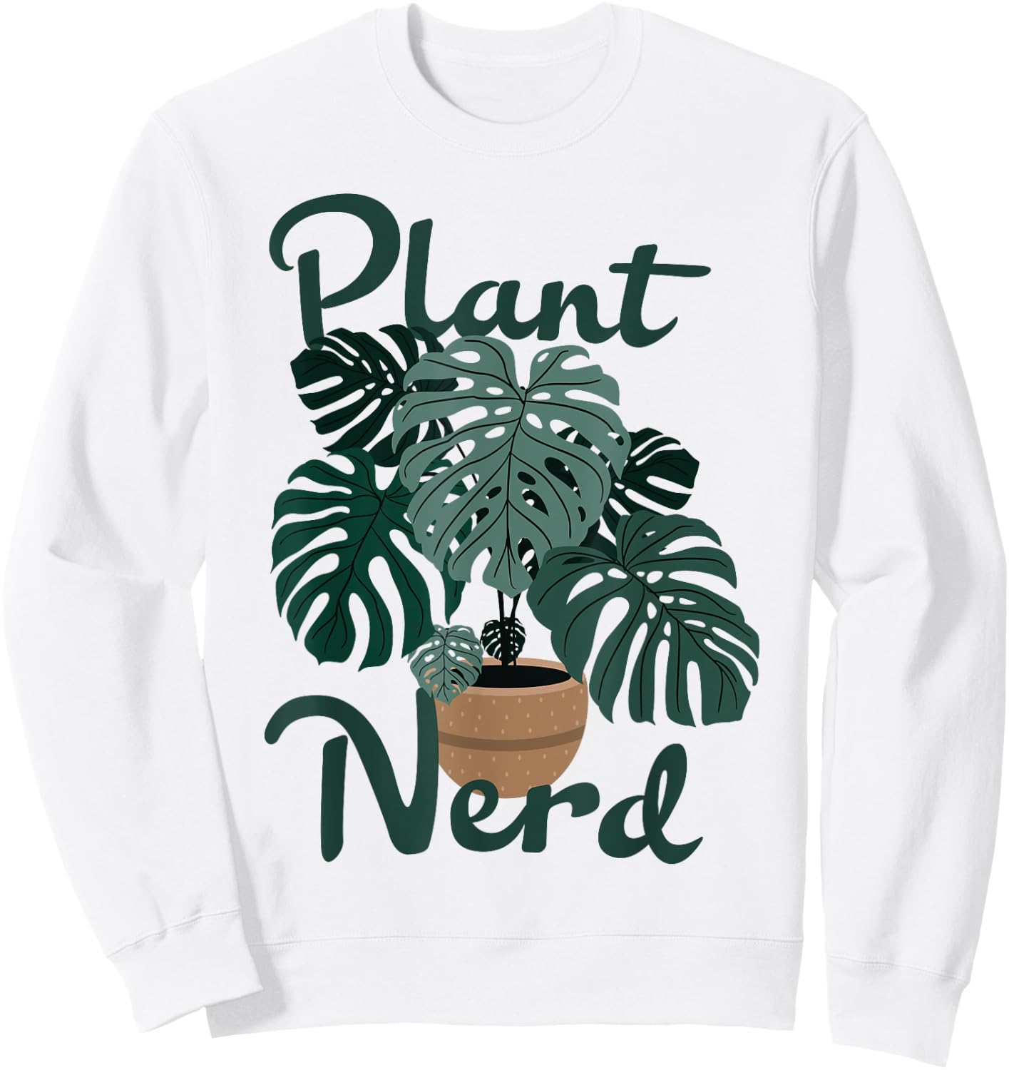Plant Nerd Monstera Sweatshirt - Sweatshirt | White